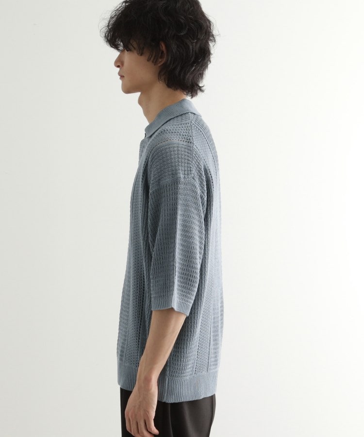 ティーケー タケオ キクチ tk.TAKEO KIKUCHI リネンライクニットポロシャツ （ブルー(092)） ブルー(092)