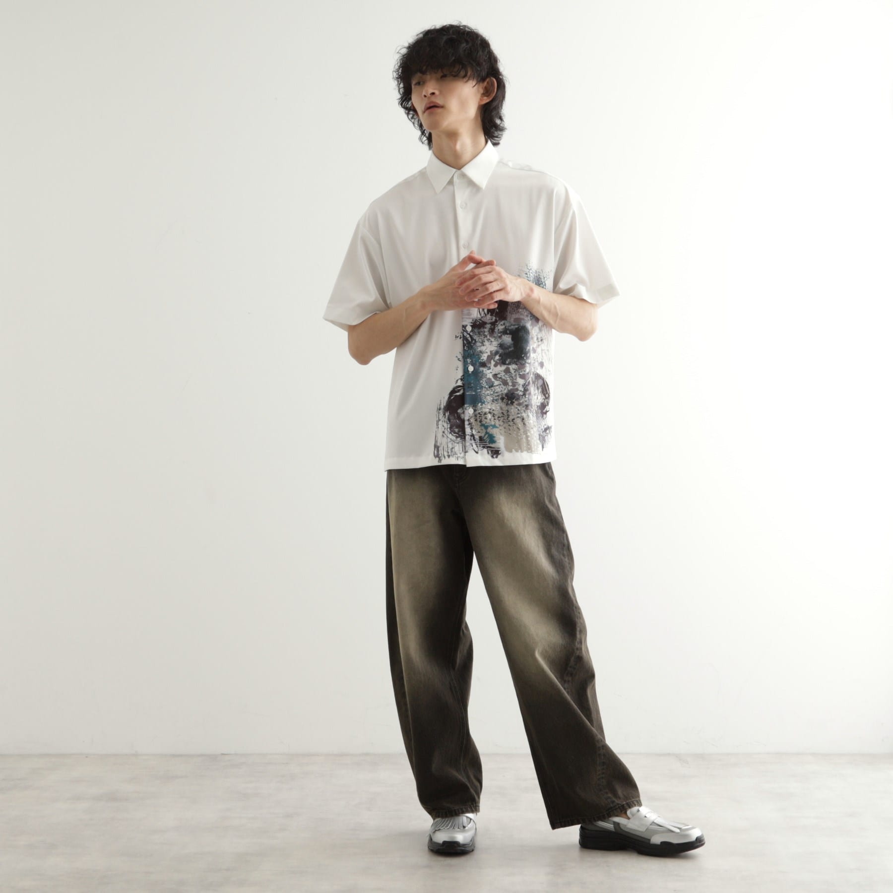 ティーケー タケオ キクチ tk.TAKEO KIKUCHI ペイント半袖シャツ （ネイビー(494)） ネイビー(494)