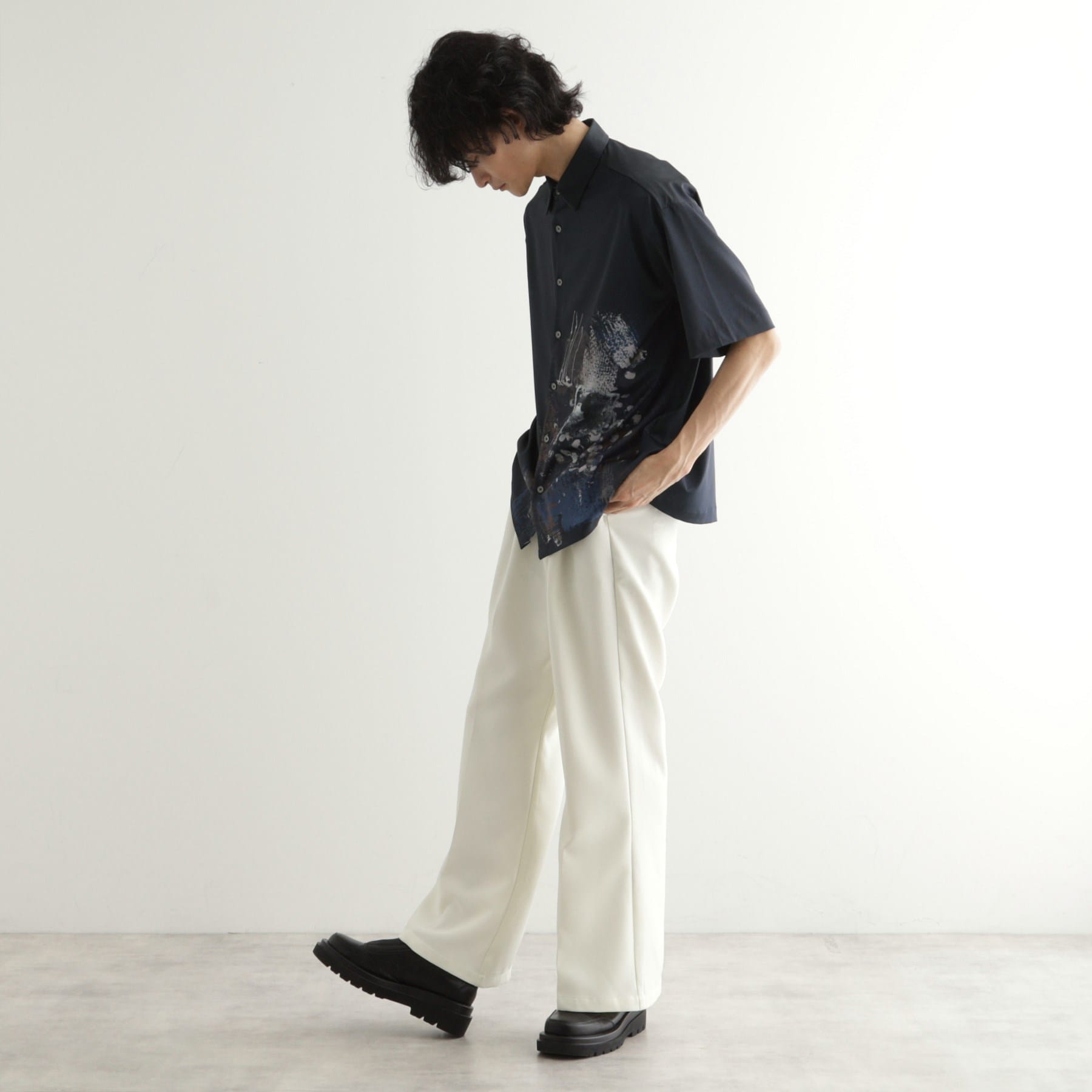 ティーケー タケオ キクチ tk.TAKEO KIKUCHI ペイント半袖シャツ （ネイビー(494)） ネイビー(494)