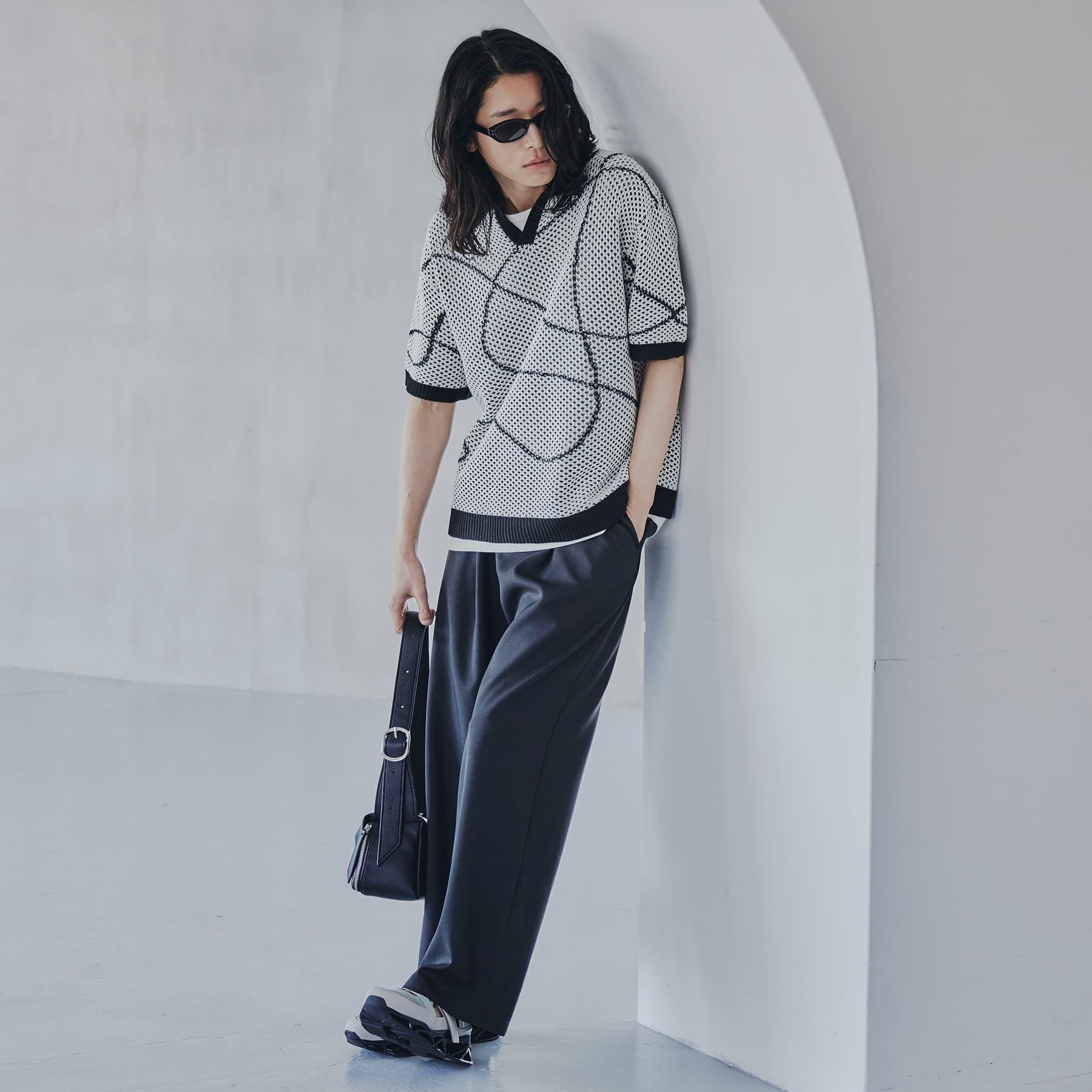 ティーケー タケオ キクチ tk.TAKEO KIKUCHI ラインアートニットポロ （ホワイト(001)） ホワイト(001)