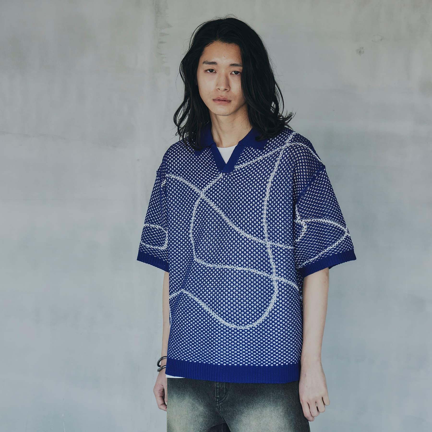 ティーケー タケオ キクチ tk.TAKEO KIKUCHI ラインアートニットポロ （ネイビー(094)） ネイビー(094)