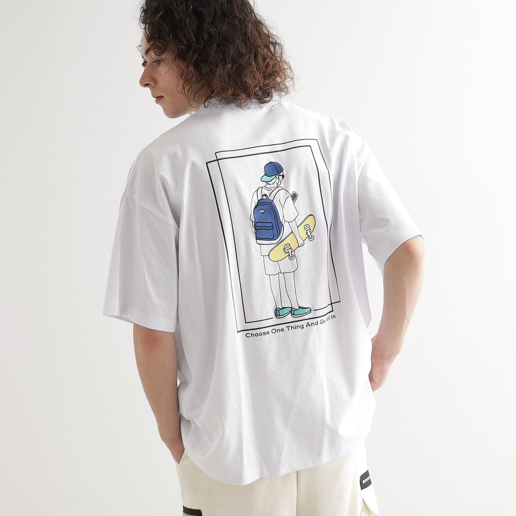 ティーケー タケオ キクチ tk.TAKEO KIKUCHI バックスケート刺繍TーShirt （ホワイト(001)） ホワイト(001)