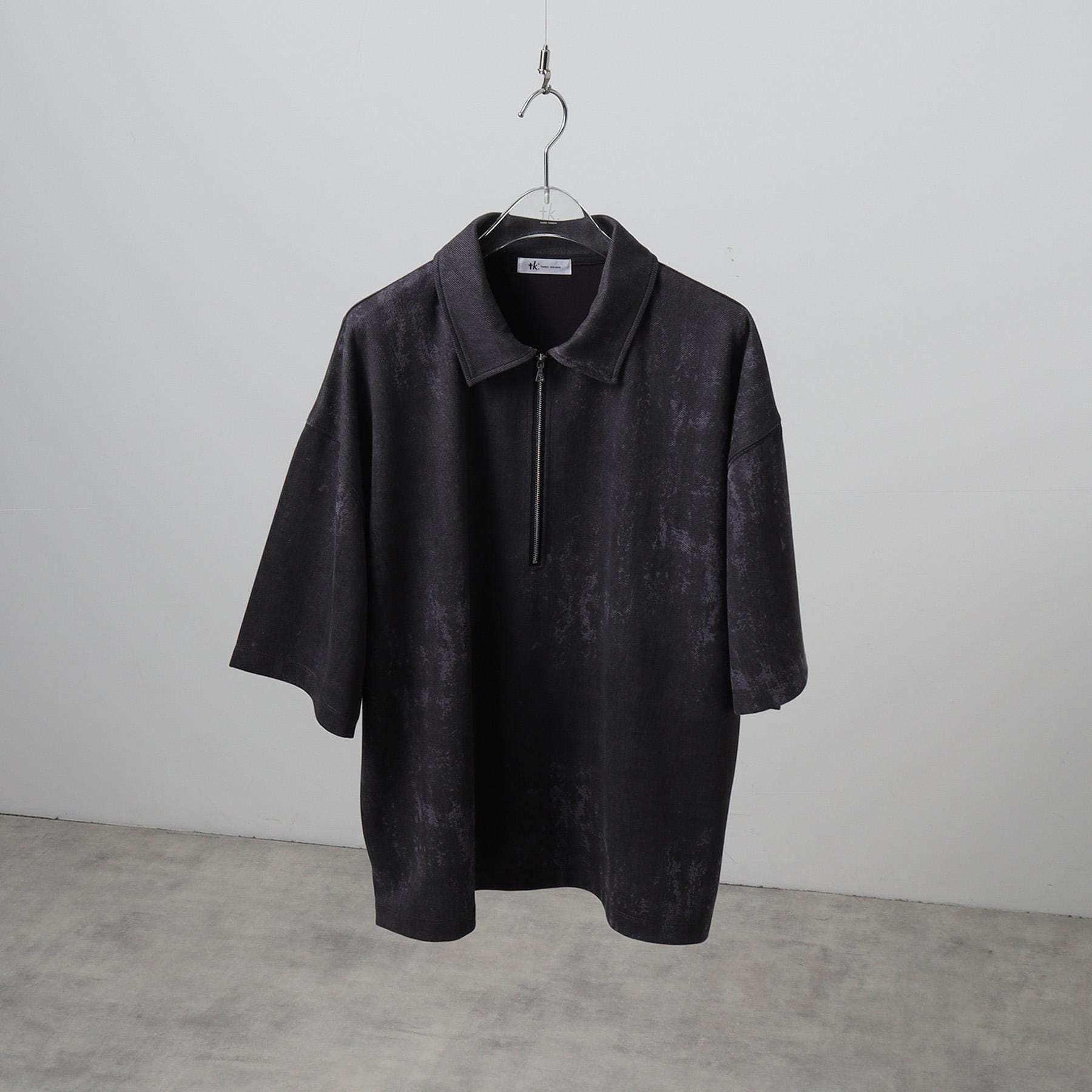 ティーケー タケオ キクチ tk.TAKEO KIKUCHI ヴィンテージライクハーフジップポロシャツ （オリーブグリーン(026)） オリーブグリーン(026)
