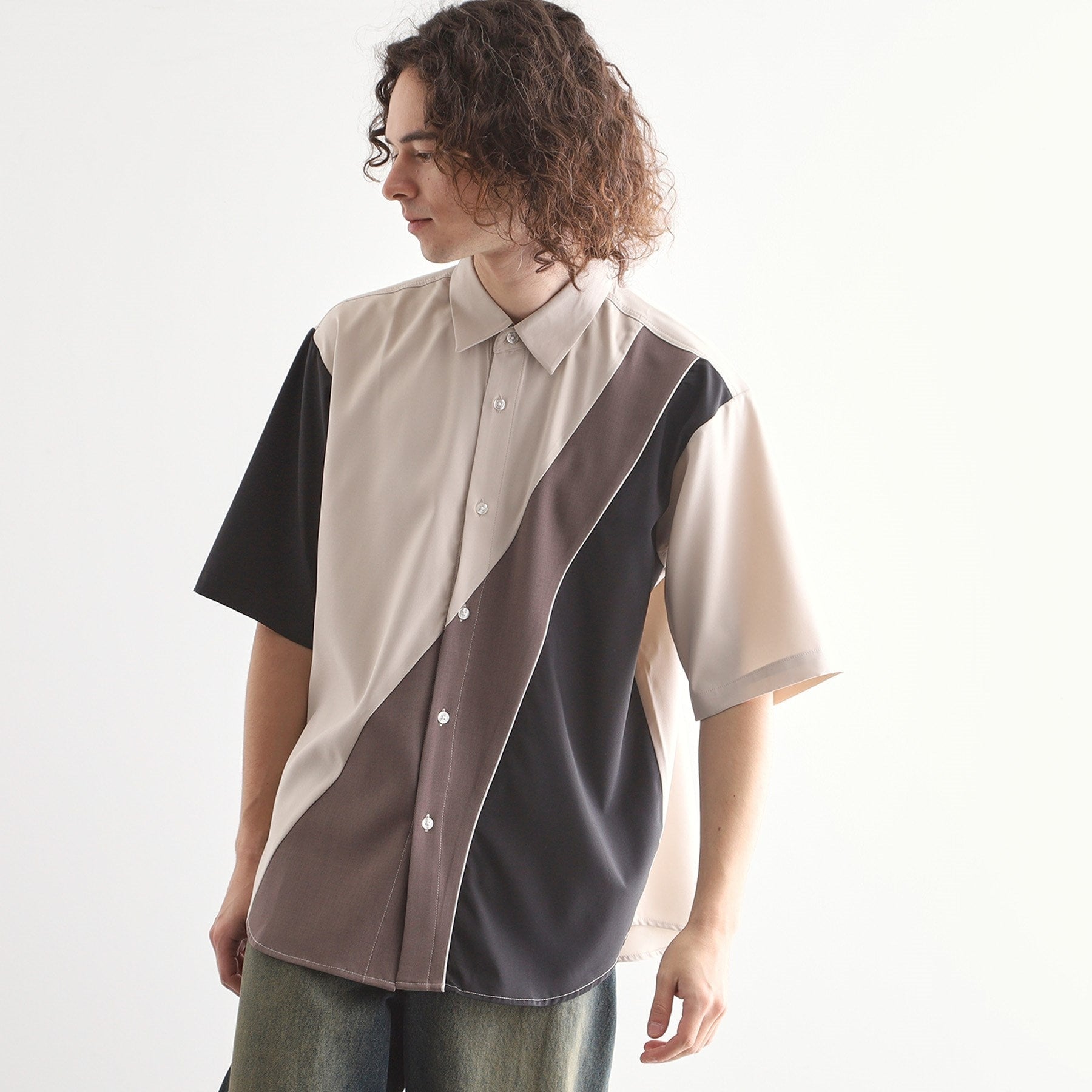 ティーケー タケオ キクチ tk.TAKEO KIKUCHI カーブスイッチシャツ （グレージュ(550)） グレージュ(550)