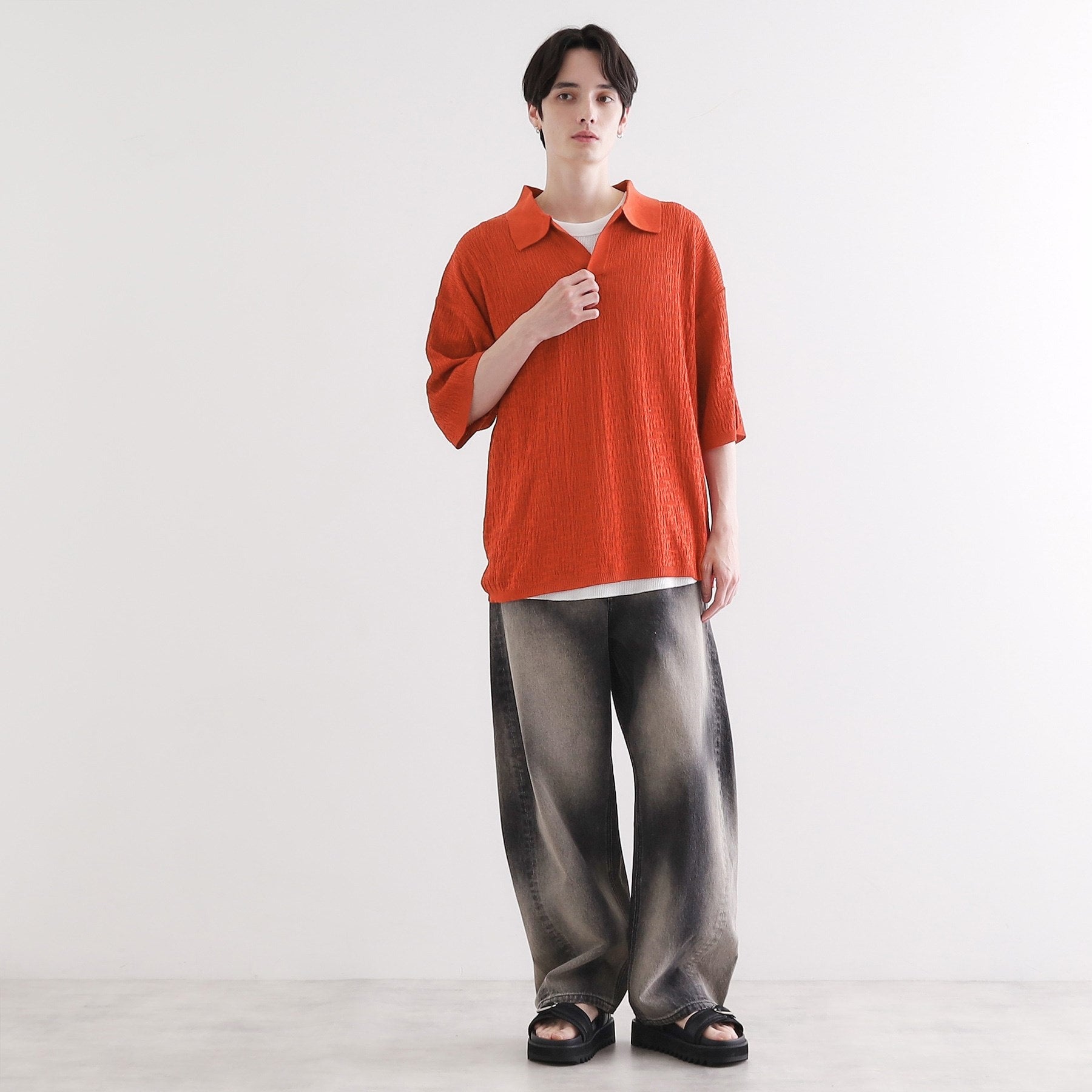 tk.TAKEO KIKUCHI Skipper Knit Polo Shirt