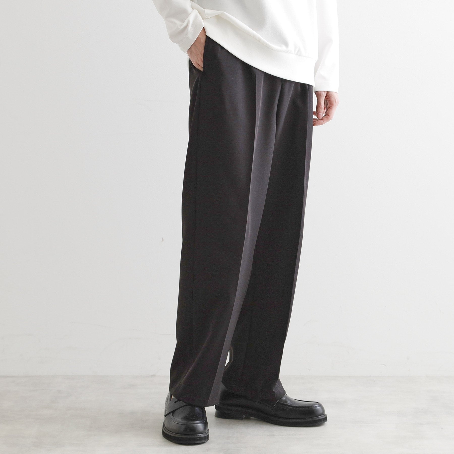 ティーケー タケオ キクチ tk.TAKEO KIKUCHI 【セットアップ対応】360度ストレッチ ワイドテーパードパンツ （ブラック(019)） ブラック(019)