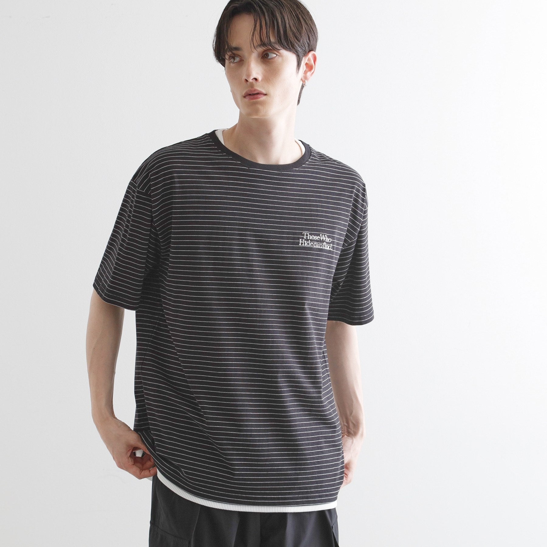 ティーケー タケオ キクチ tk.TAKEO KIKUCHI マイクロボーダーフェイクTシャツ （ネイビー(394)） ネイビー(394)