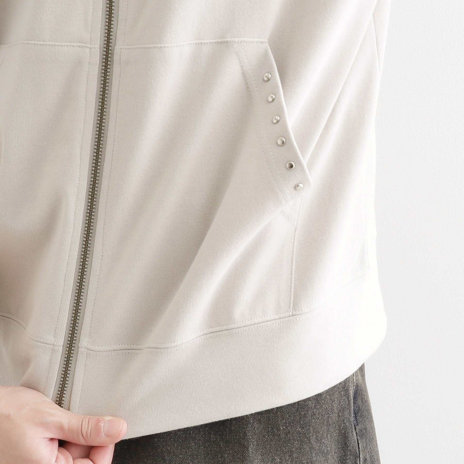 ティーケー タケオ キクチ tk.TAKEO KIKUCHI スタッズ ダブルZIPパーカー （ライトグレー(011)） ライトグレー(011)