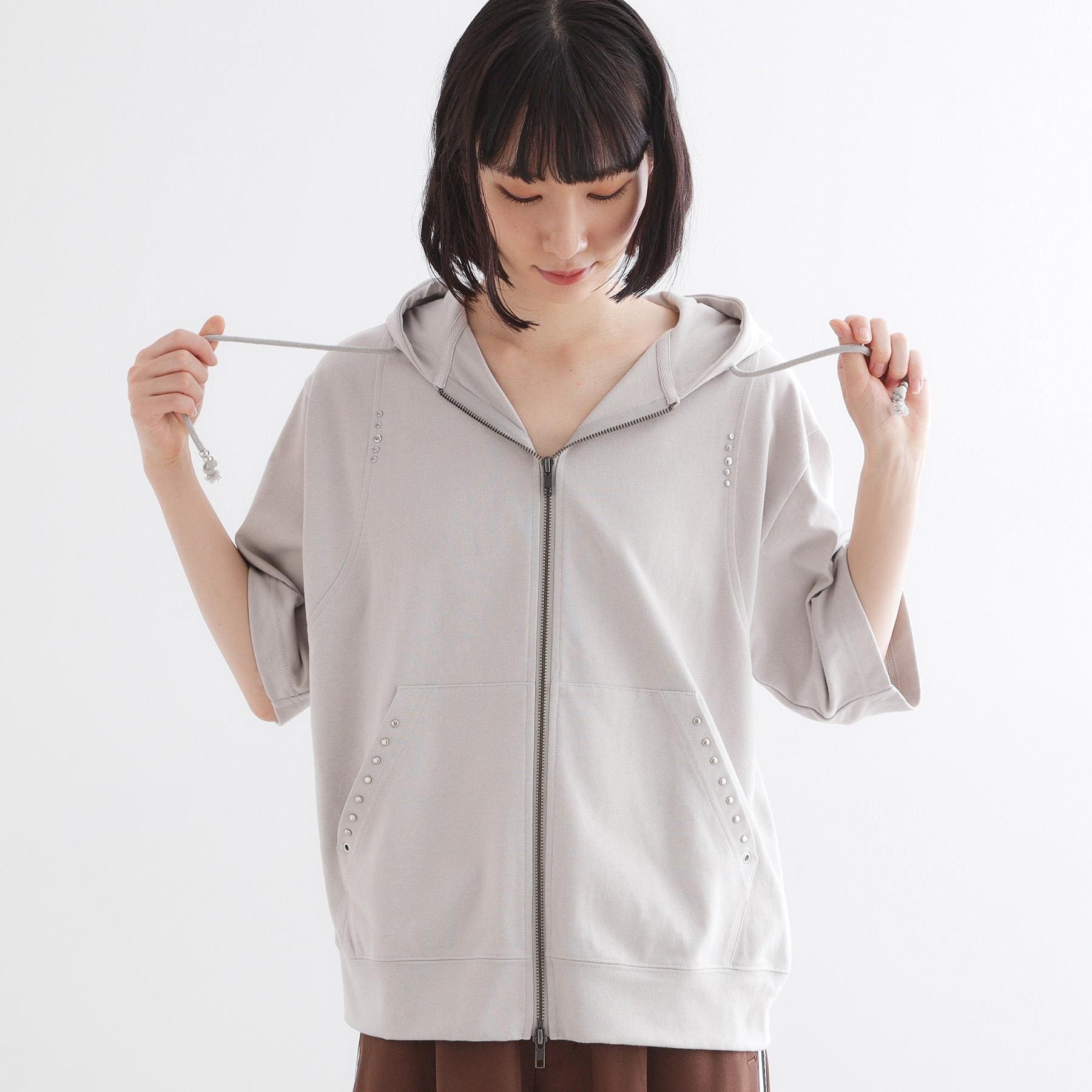 ティーケー タケオ キクチ tk.TAKEO KIKUCHI スタッズ ダブルZIPパーカー （ライトグレー(011)） ライトグレー(011)