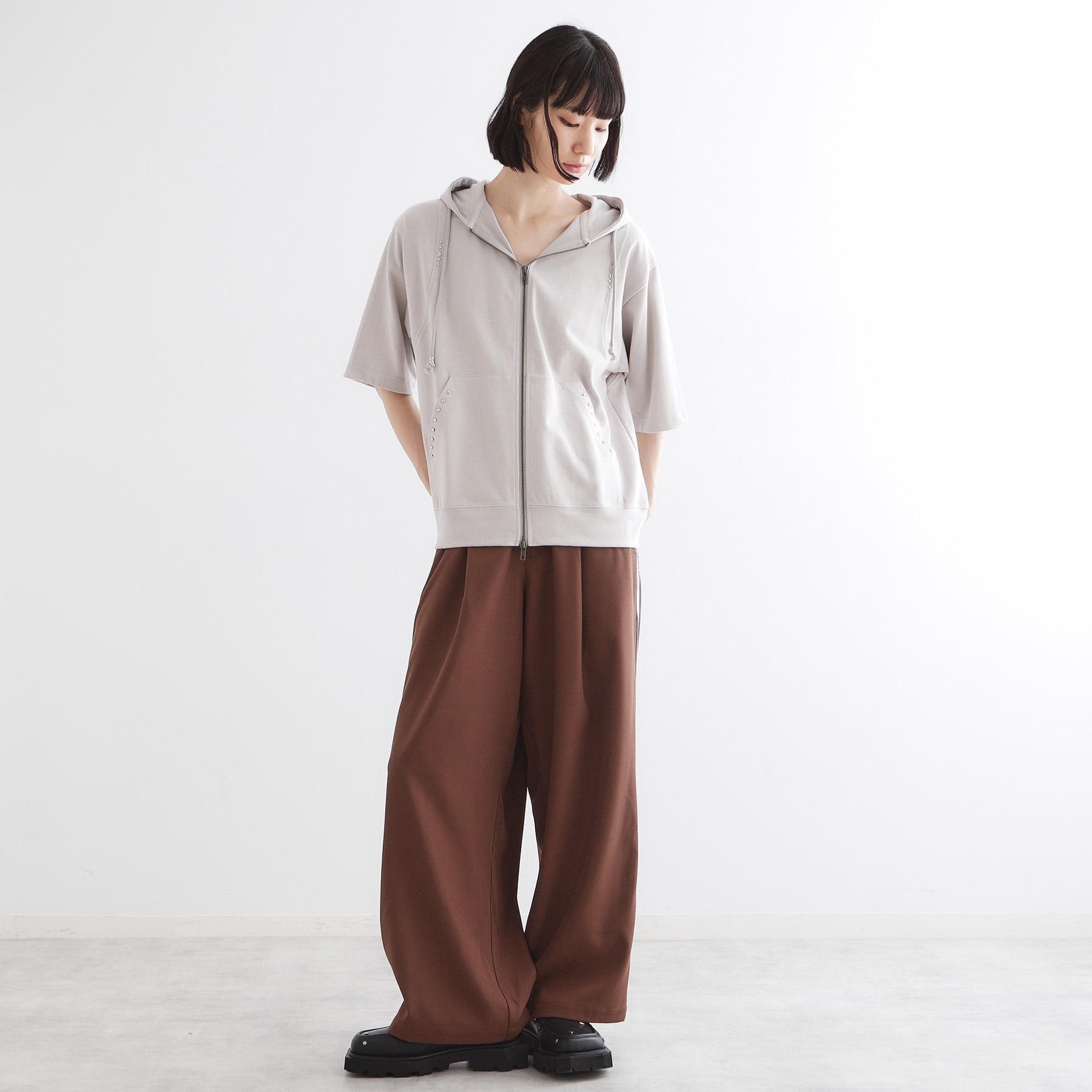 ティーケー タケオ キクチ tk.TAKEO KIKUCHI スタッズ ダブルZIPパーカー （ライトグレー(011)） ライトグレー(011)