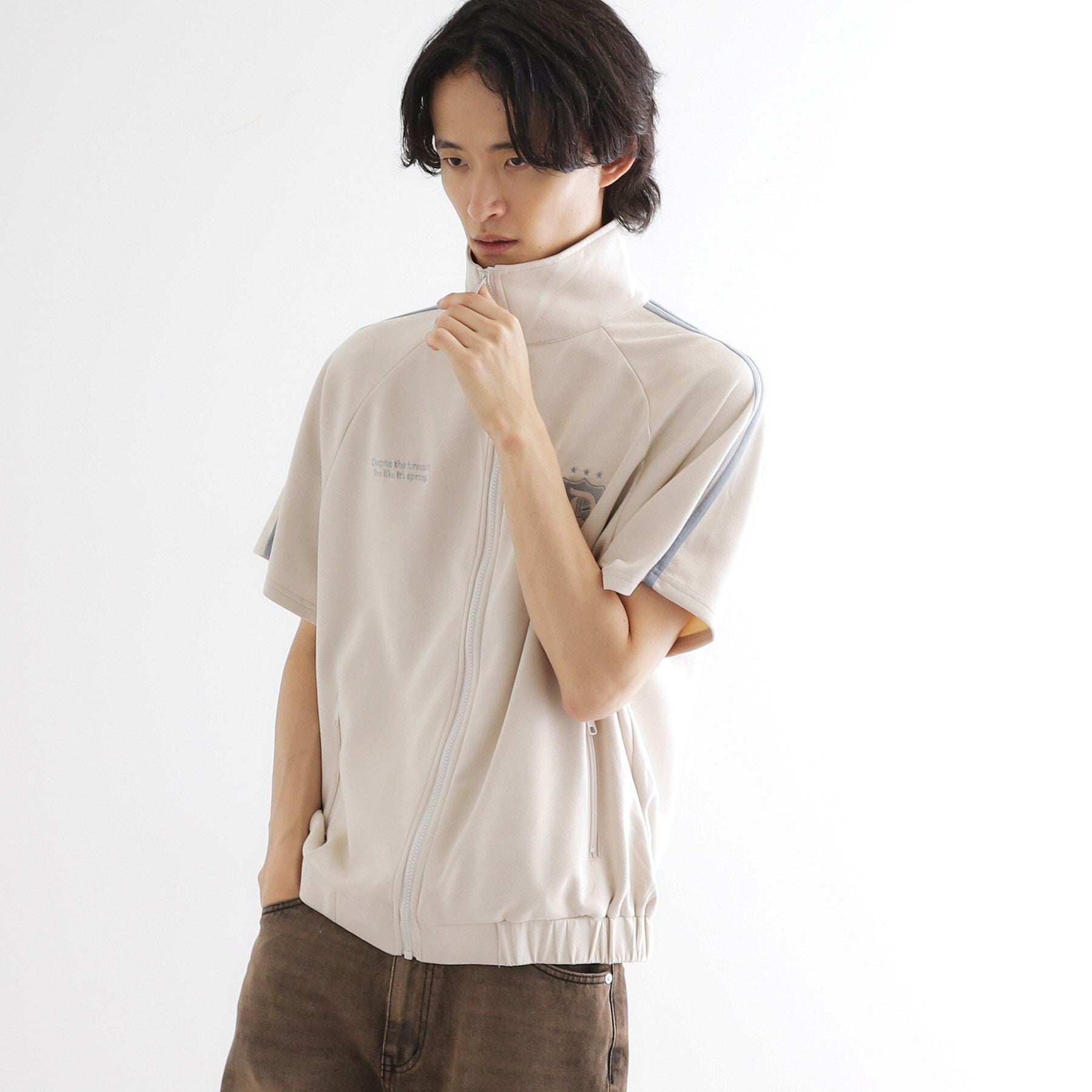 ティーケー タケオ キクチ tk.TAKEO KIKUCHI スエードライクトラックジャケット （チャコールグレー(014)） チャコールグレー(014)