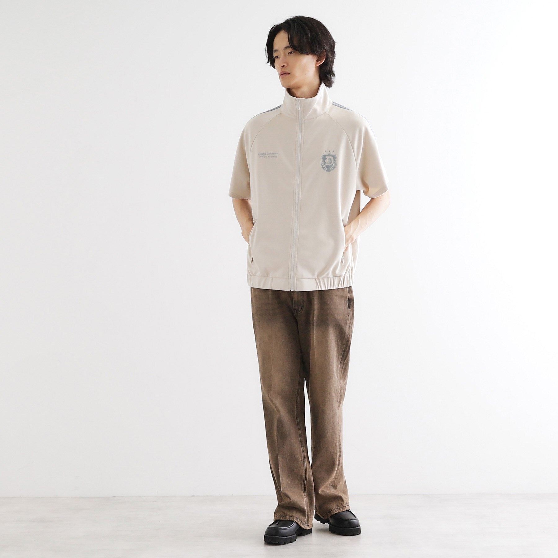 ティーケー タケオ キクチ tk.TAKEO KIKUCHI スエードライクトラックジャケット （チャコールグレー(014)） チャコールグレー(014)