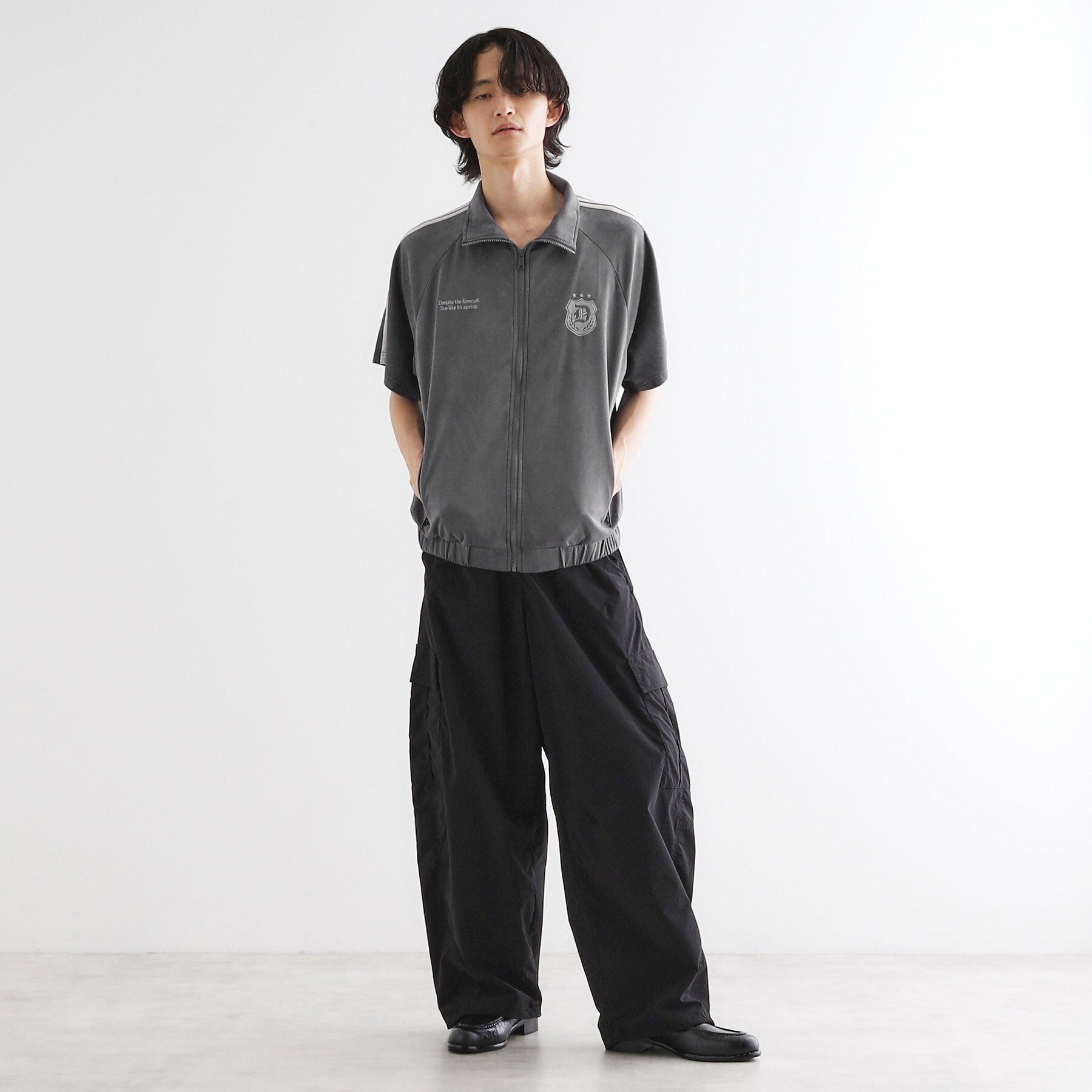 ティーケー タケオ キクチ tk.TAKEO KIKUCHI スエードライクトラックジャケット （チャコールグレー(014)） チャコールグレー(014)