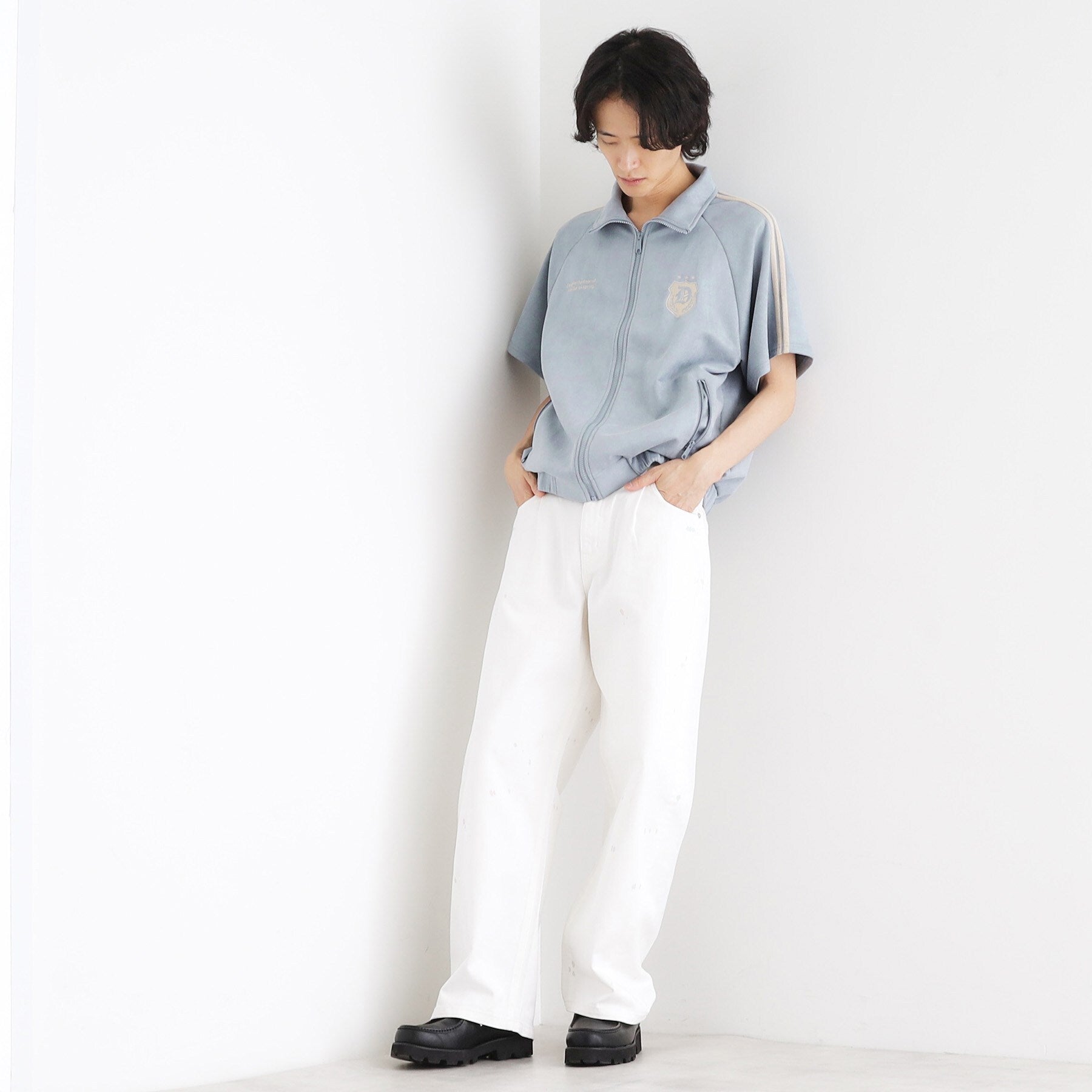 ティーケー タケオ キクチ tk.TAKEO KIKUCHI スエードライクトラックジャケット （チャコールグレー(014)） チャコールグレー(014)