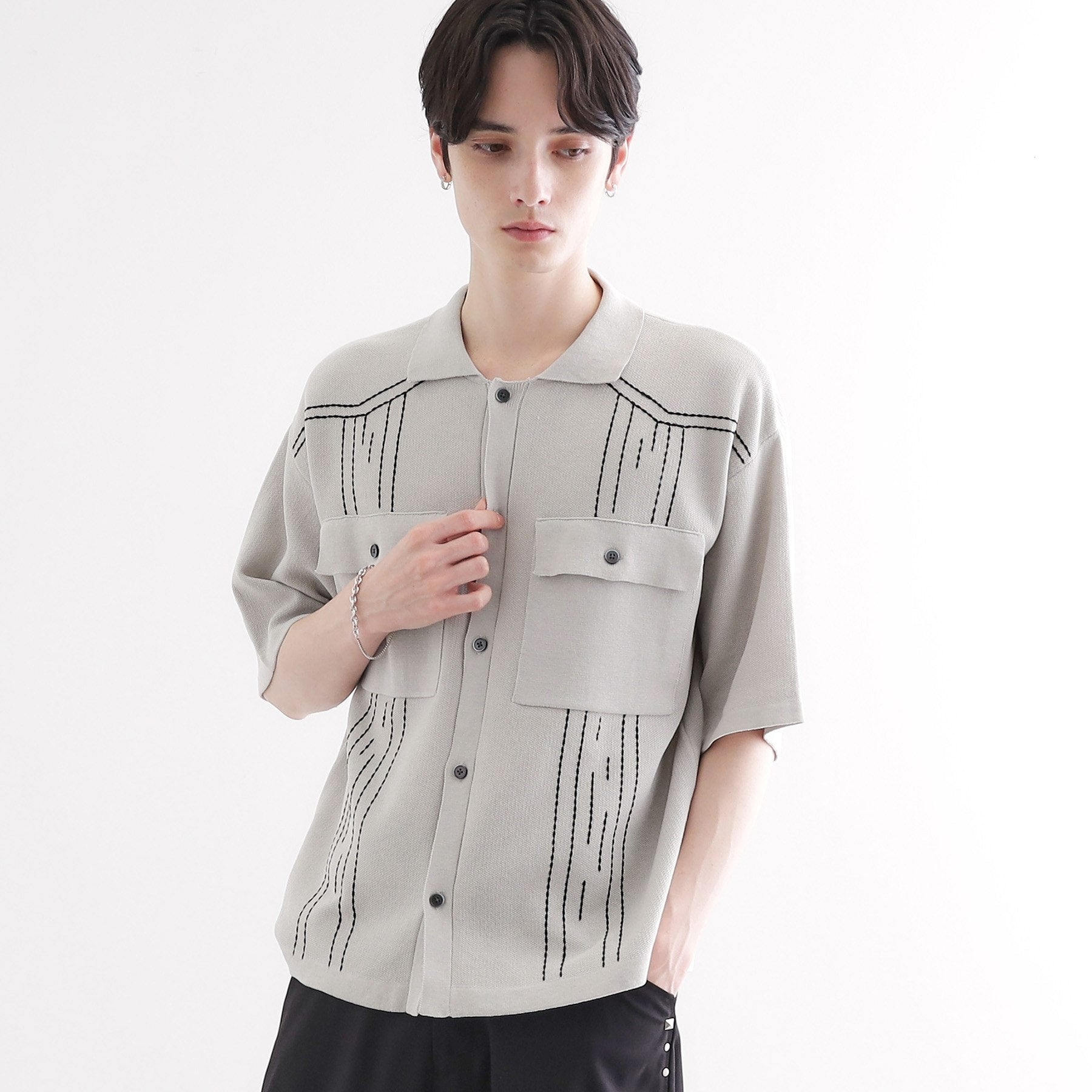 ティーケー タケオ キクチ tk.TAKEO KIKUCHI ウェスタンポロカーディガン （ライトグレー(011)） ライトグレー(011)