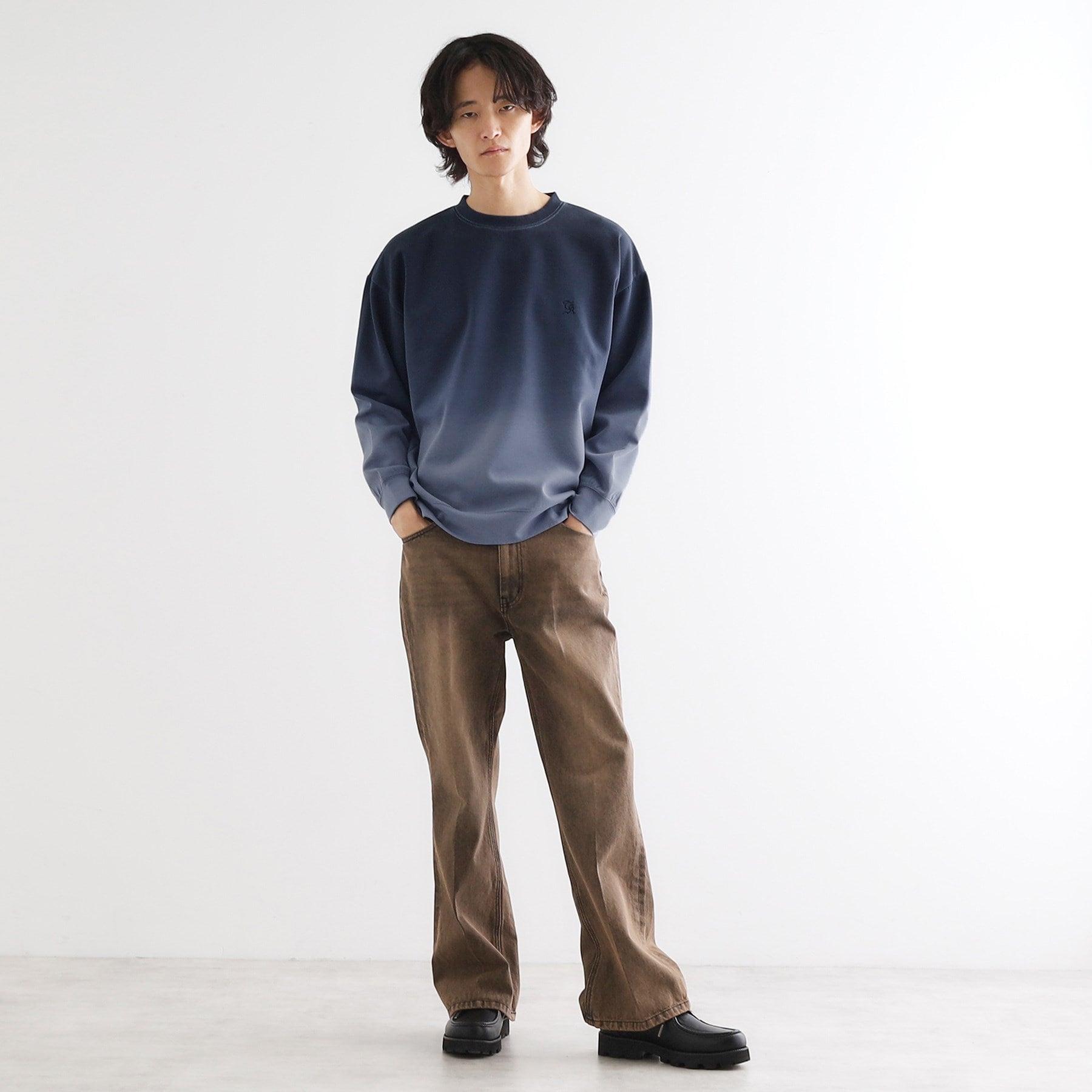 ティーケー タケオ キクチ tk.TAKEO KIKUCHI グラデーションダイ・ダンボールスウェット （ブラウン(044)） ブラウン(044)