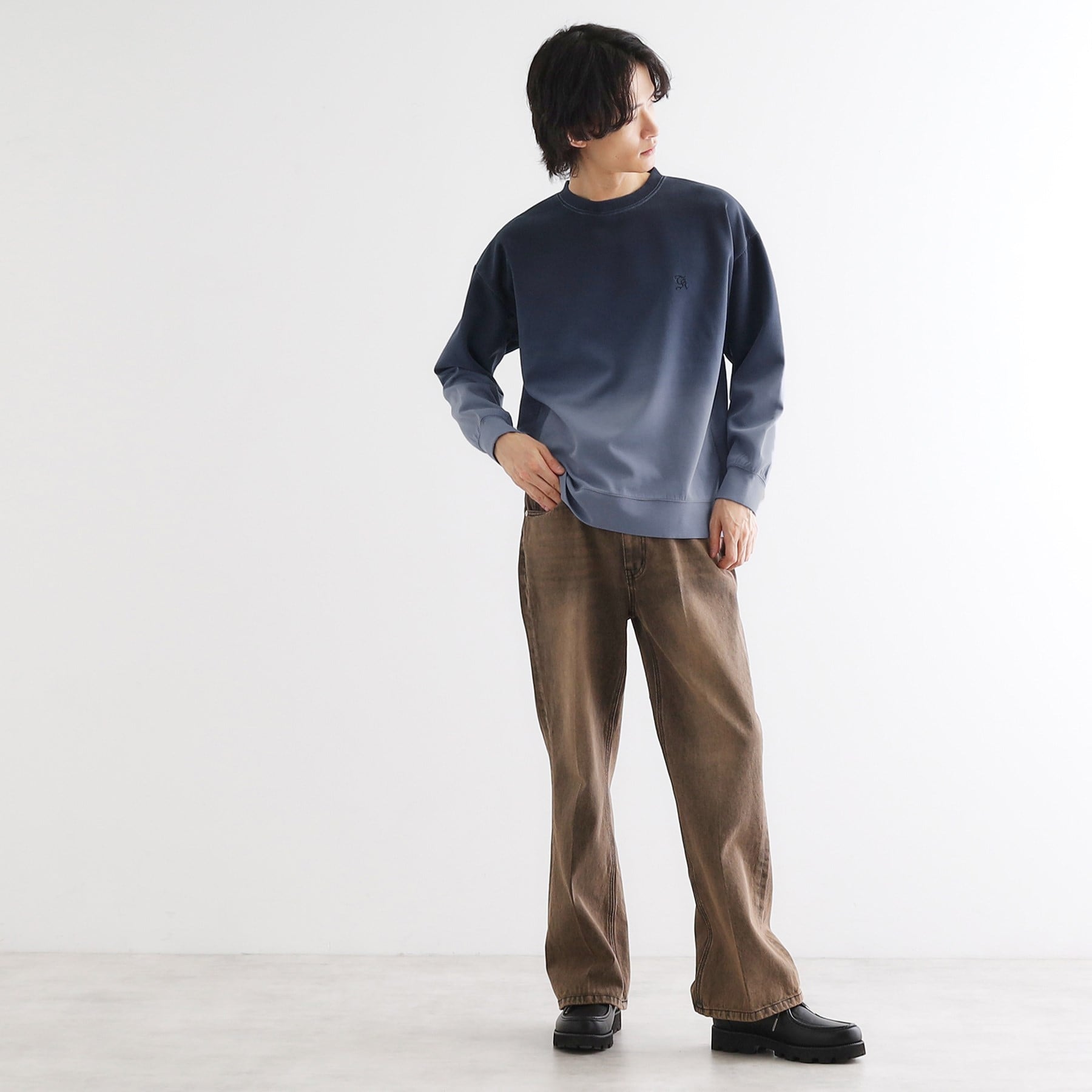 ティーケー タケオ キクチ tk.TAKEO KIKUCHI グラデーションダイ・ダンボールスウェット （ブラウン(044)） ブラウン(044)