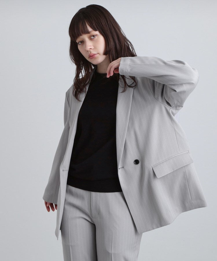 ティーケー タケオ キクチ tk.TAKEO KIKUCHI 【セットアップ対応】ピンストライプルーズジャケット （ブラック(319)） ブラック(319)
