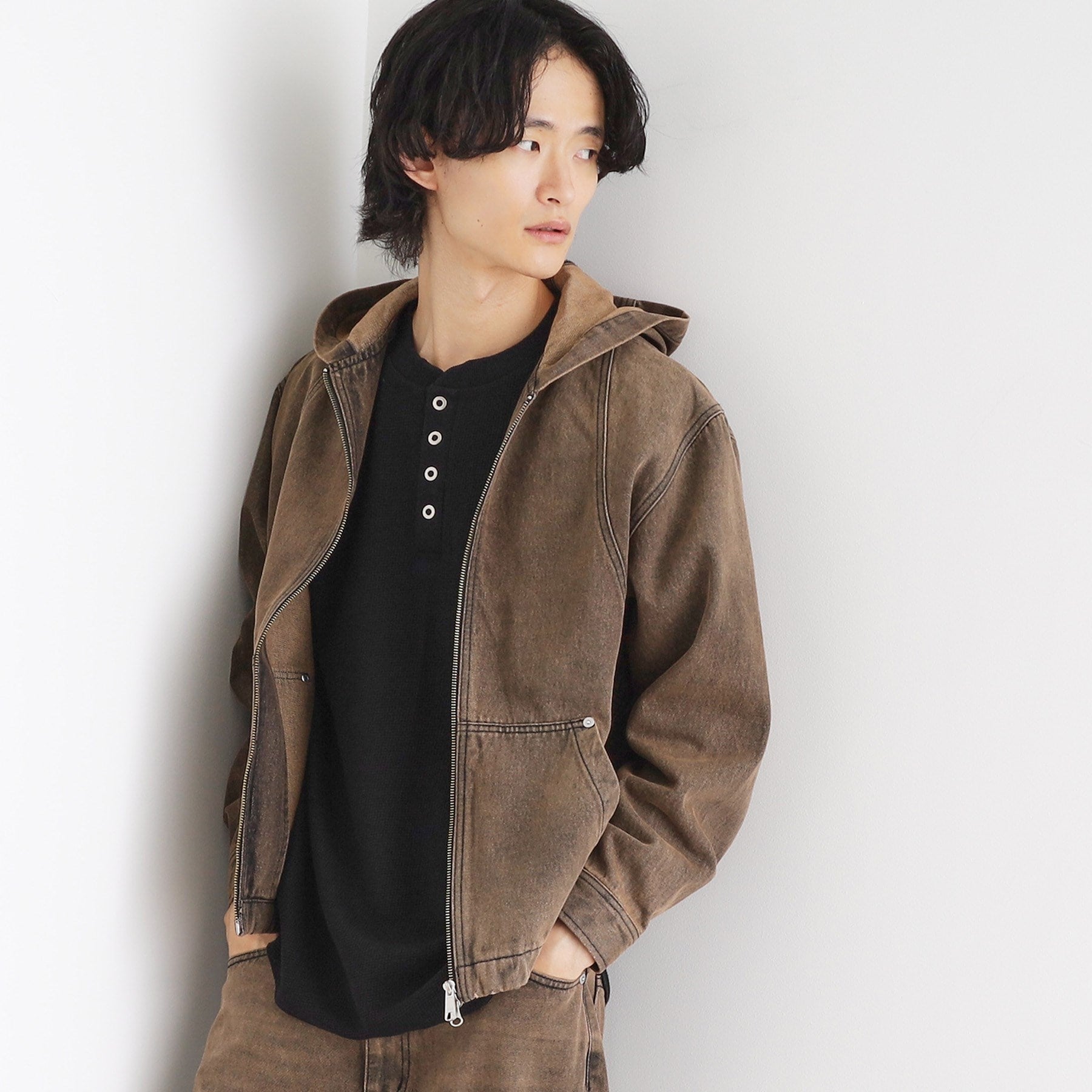 ティーケー タケオ キクチ tk.TAKEO KIKUCHI ヴィンテージライクデニムジップパーカー （ブルー(092)） ブルー(092)