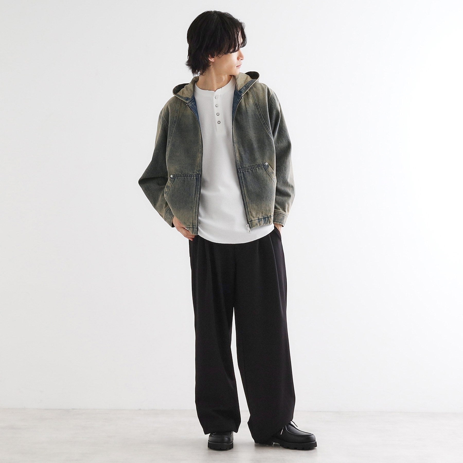 ティーケー タケオ キクチ tk.TAKEO KIKUCHI ヴィンテージライクデニムジップパーカー （ブルー(092)） ブルー(092)