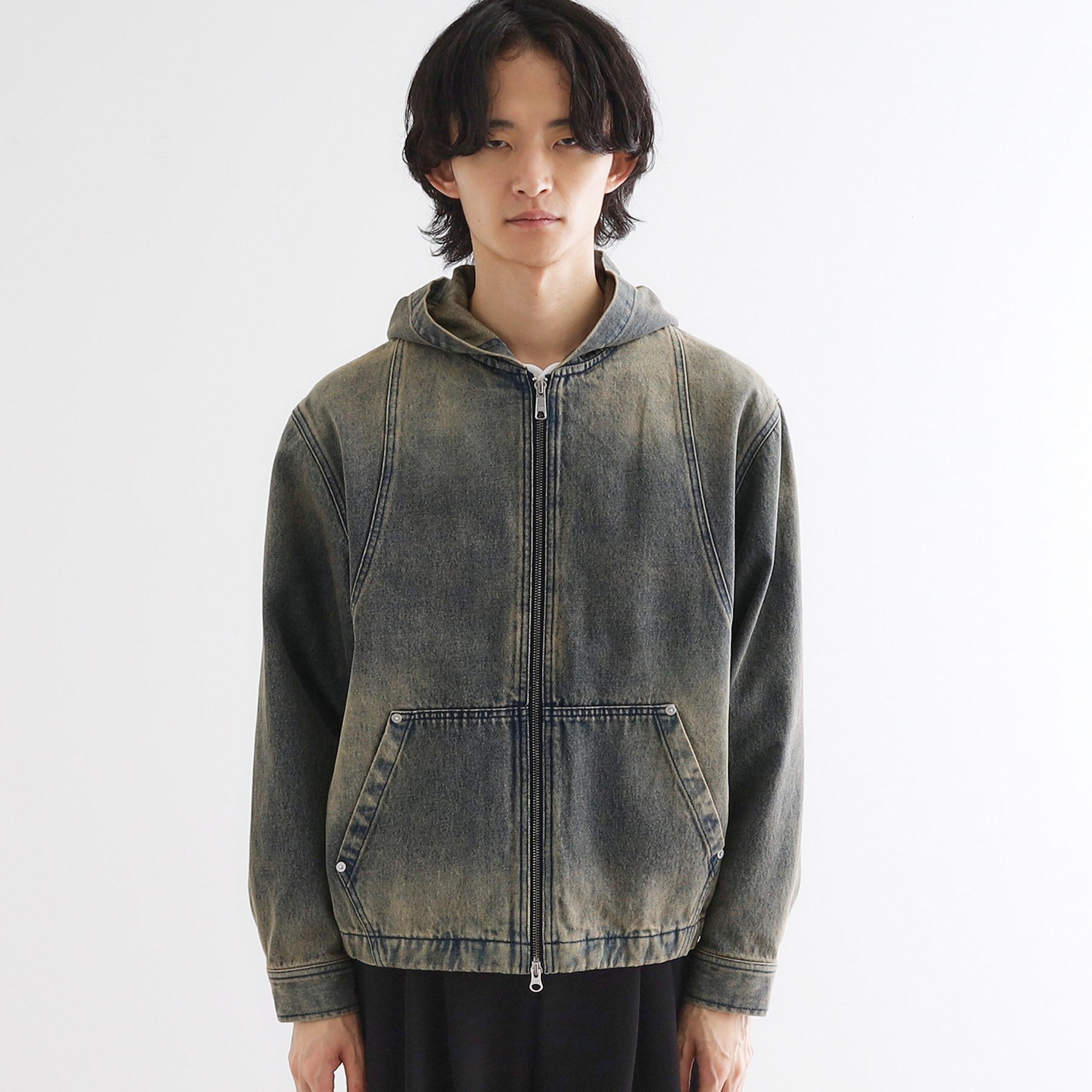 ティーケー タケオ キクチ tk.TAKEO KIKUCHI ヴィンテージライクデニムジップパーカー （ブルー(092)） ブルー(092)