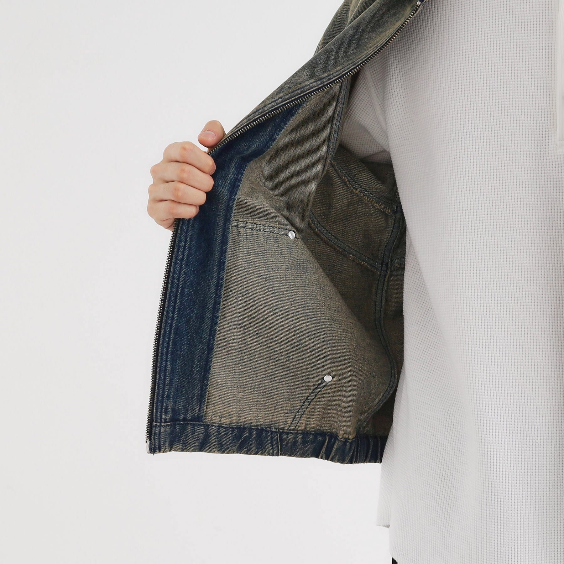 ティーケー タケオ キクチ tk.TAKEO KIKUCHI ヴィンテージライクデニムジップパーカー （ブルー(092)） ブルー(092)