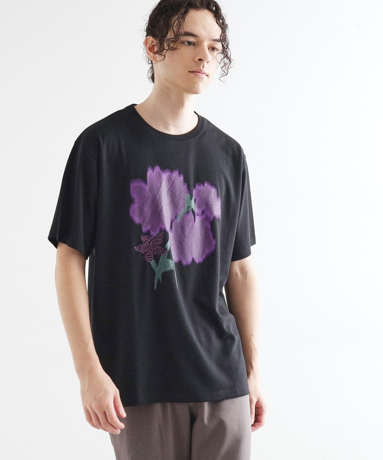 ティーケー タケオ キクチ tk.TAKEO KIKUCHI ボカシフラワーTシャツ （ブラック(019)） ブラック(019)