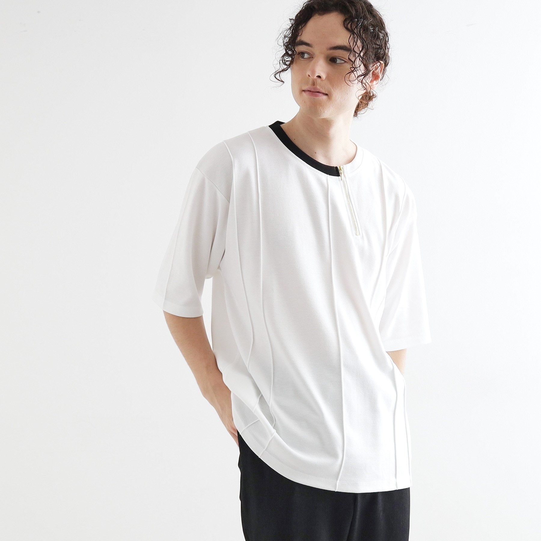 ティーケー タケオ キクチ tk.TAKEO KIKUCHI ストライプタックTシャツ （ホワイト(001)） ホワイト(001)