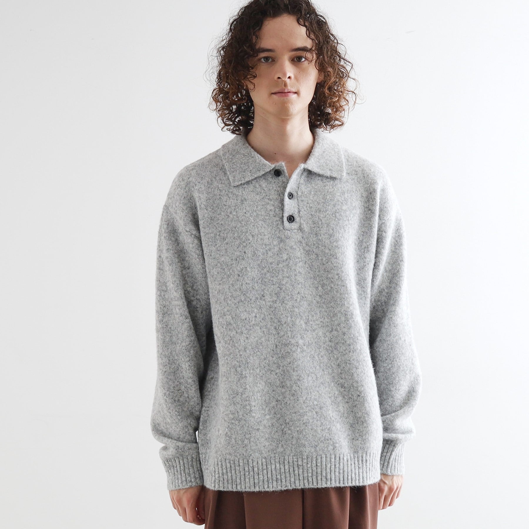 ティーケー タケオ キクチ tk.TAKEO KIKUCHI カーブスイッチニットポロシャツ （ライトグレー(011)） ライトグレー(011)