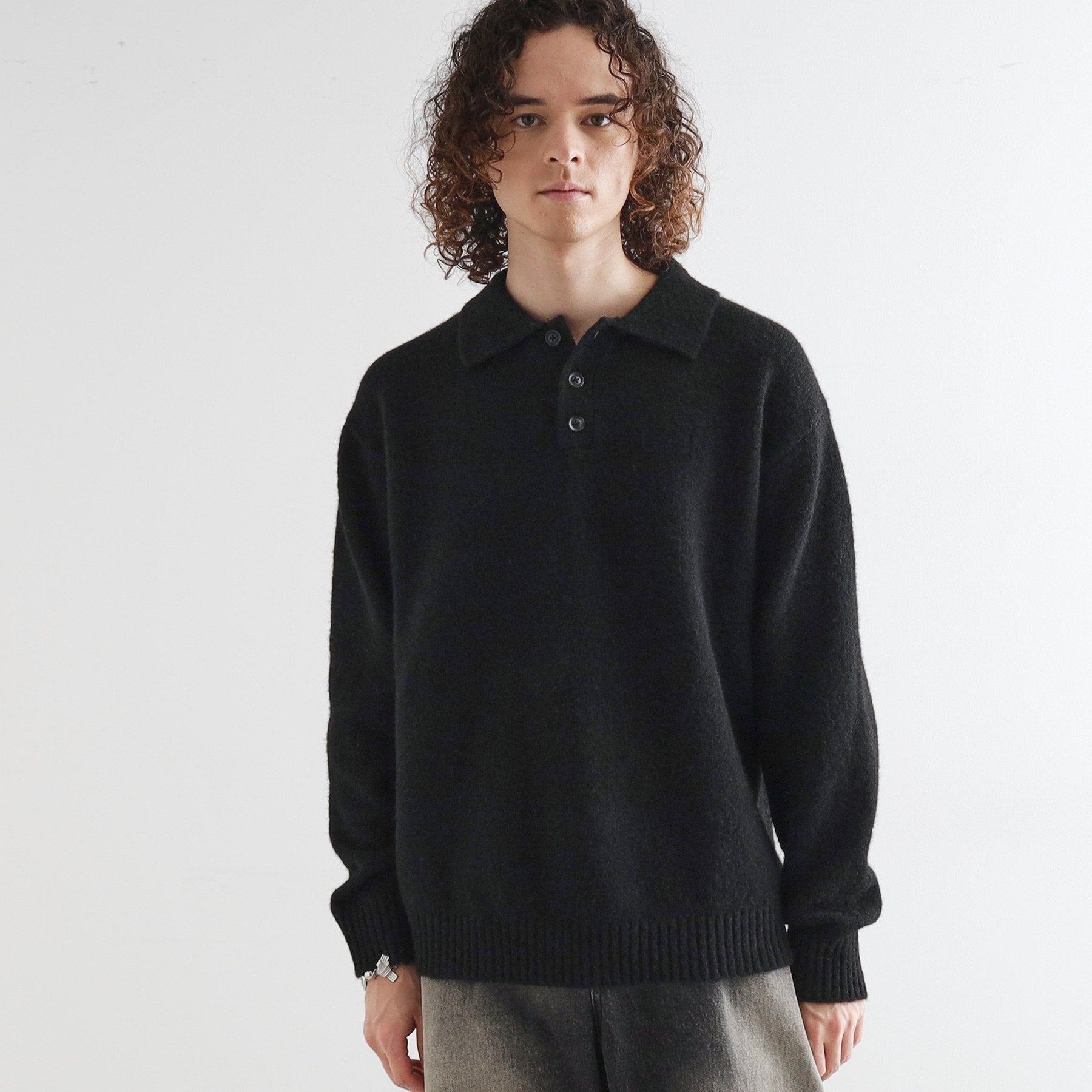 ティーケー タケオ キクチ tk.TAKEO KIKUCHI カーブスイッチニットポロシャツ （ライトグレー(011)） ライトグレー(011)