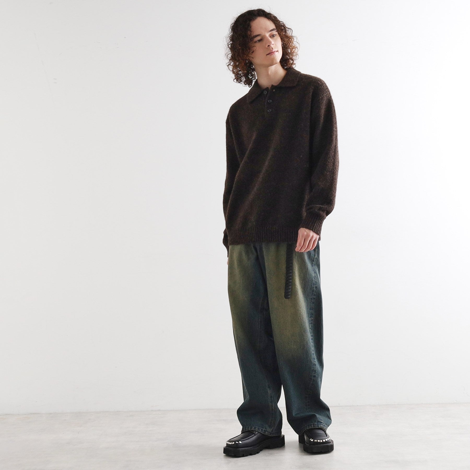 ティーケー タケオ キクチ tk.TAKEO KIKUCHI カーブスイッチニットポロシャツ （ライトグレー(011)） ライトグレー(011)