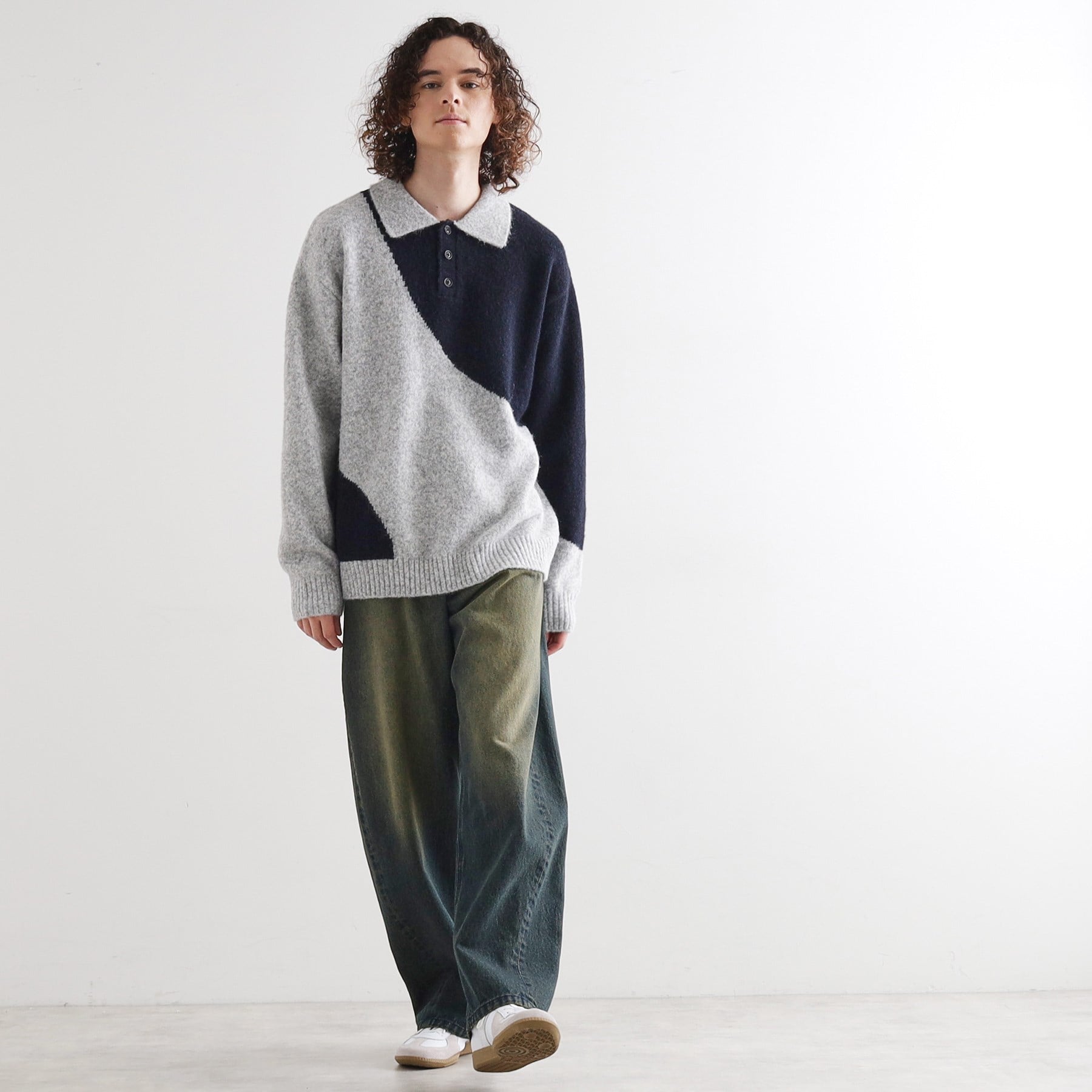 ティーケー タケオ キクチ tk.TAKEO KIKUCHI カーブスイッチニットポロシャツ （ライトグレー(011)） ライトグレー(011)