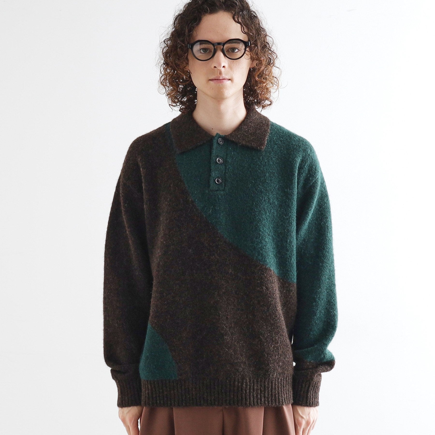 ティーケー タケオ キクチ tk.TAKEO KIKUCHI カーブスイッチニットポロシャツ （ライトグレー(011)） ライトグレー(011)