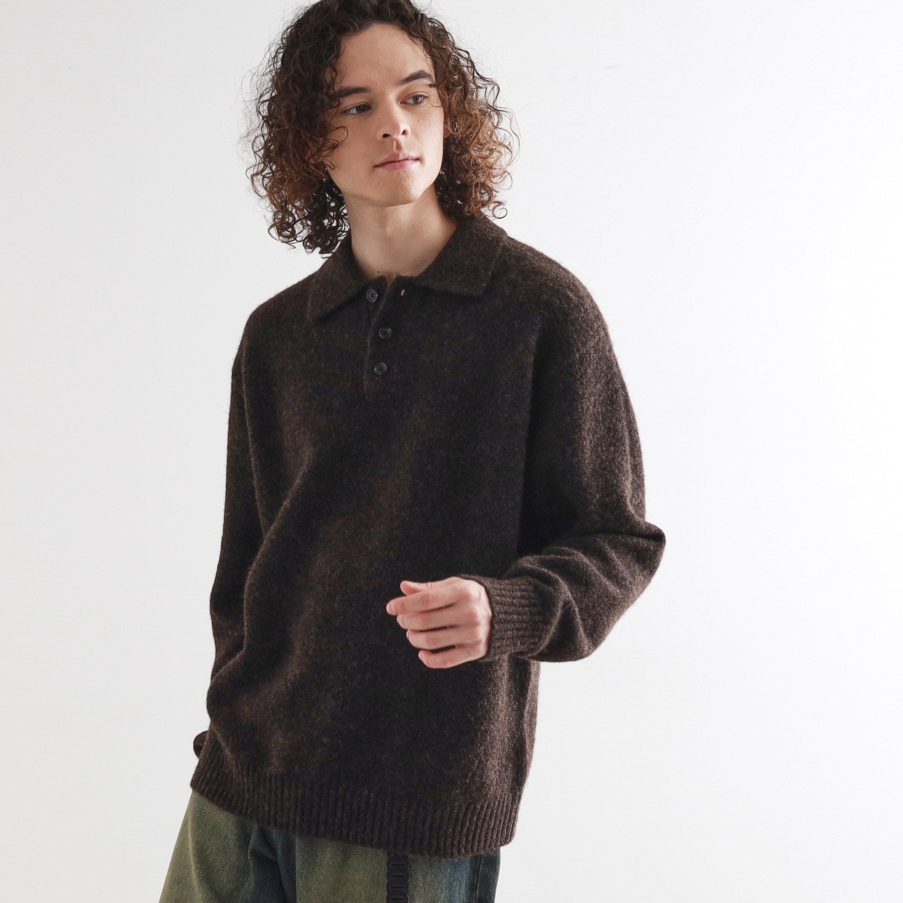 ティーケー タケオ キクチ tk.TAKEO KIKUCHI カーブスイッチニットポロシャツ （ブラウン(044)） ブラウン(044)