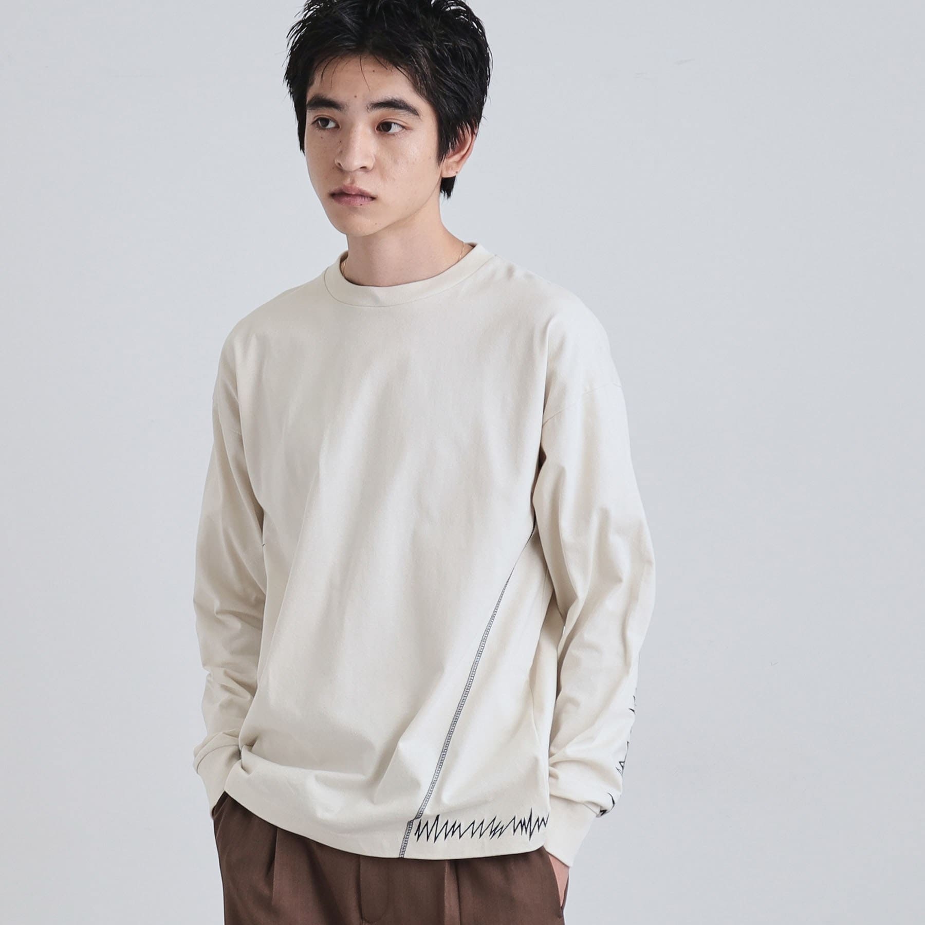 ティーケー タケオ キクチ tk.TAKEO KIKUCHI デザインステッチTシャツ （オフホワイト(003)） オフホワイト(003)