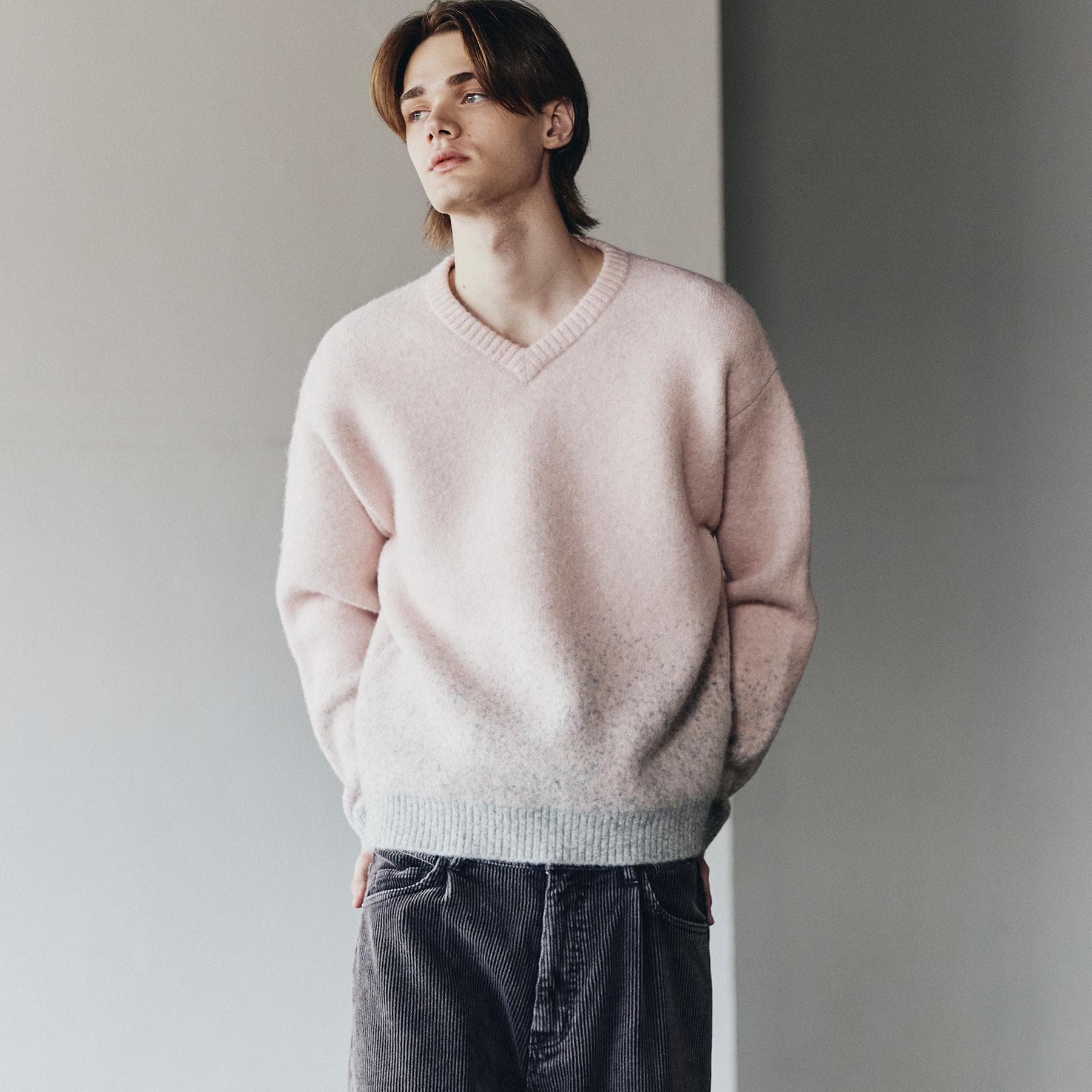 ティーケー タケオ キクチ tk.TAKEO KIKUCHI ミスティーシャギーVネックニット （ピンク(071)） ピンク(071)