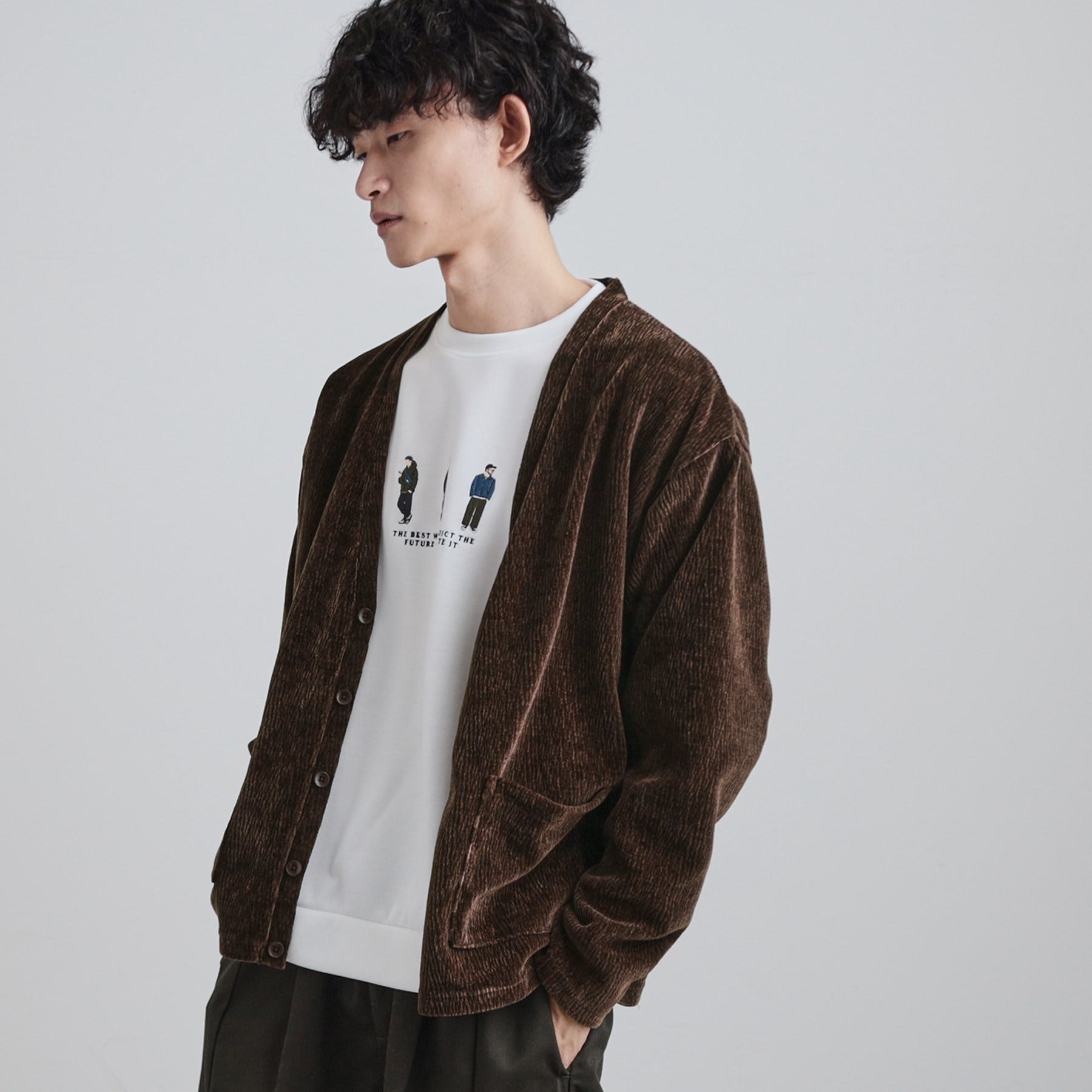 ティーケー タケオ キクチ tk.TAKEO KIKUCHI モールニットソーVカーディガン （チャコールグレー(014)） チャコールグレー(014)