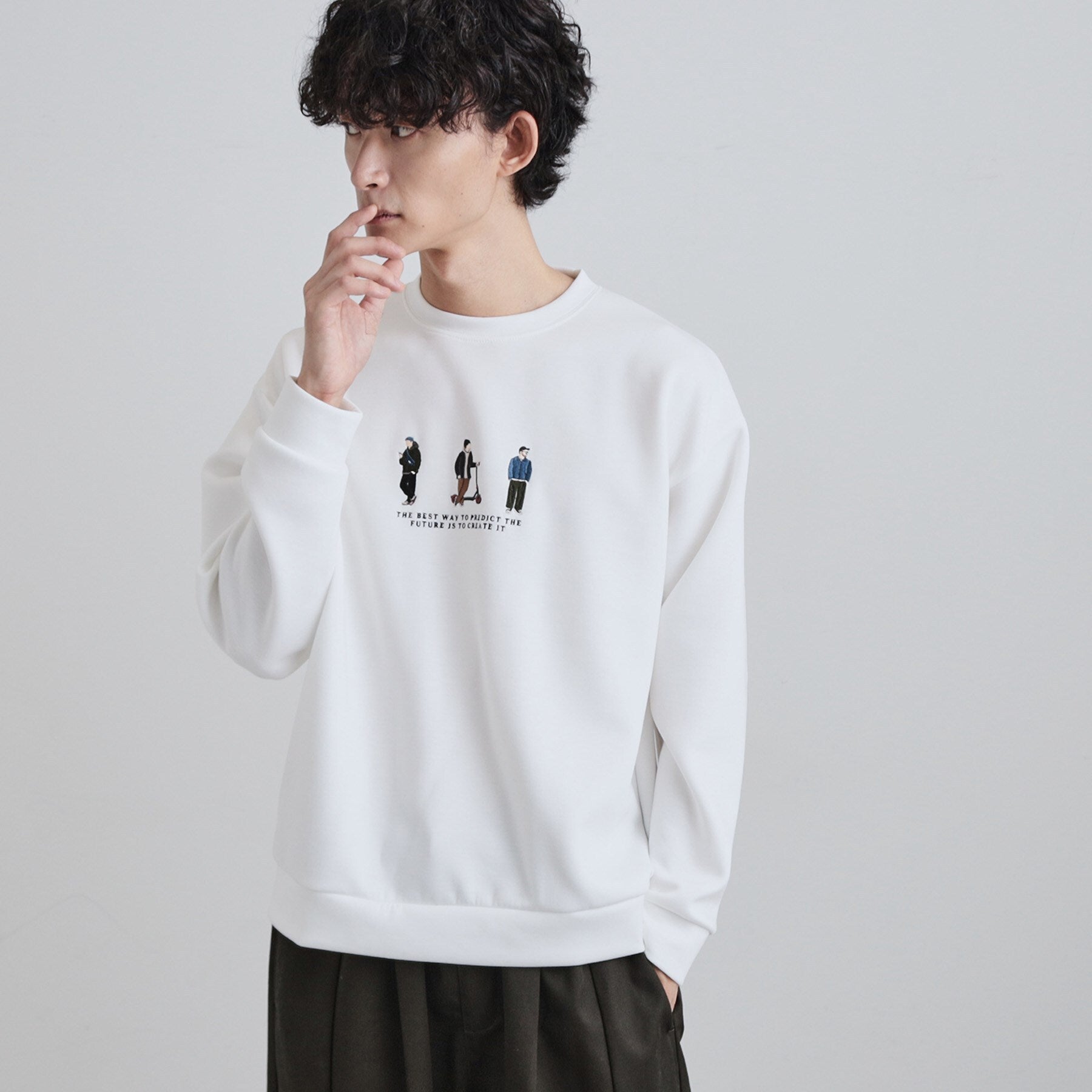 ティーケー タケオ キクチ tk.TAKEO KIKUCHI ピープル刺繍スウェット （ホワイト(001)） ホワイト(001)