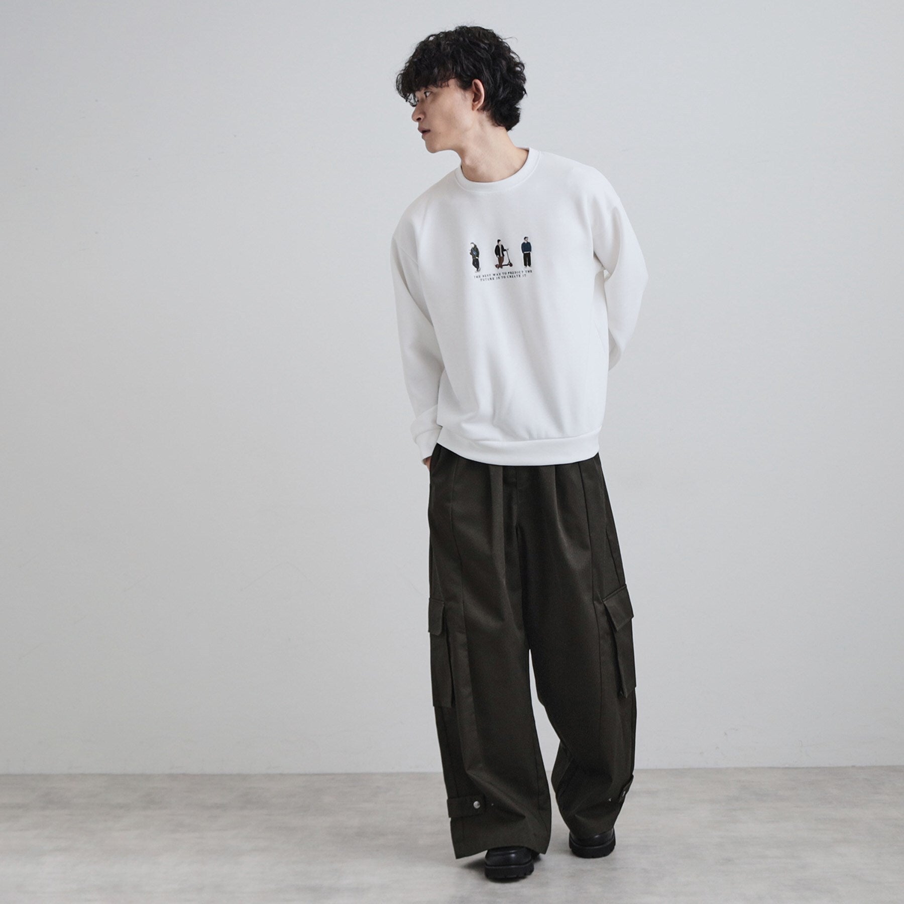 ティーケー タケオ キクチ tk.TAKEO KIKUCHI ピープル刺繍スウェット （ホワイト(001)） ホワイト(001)