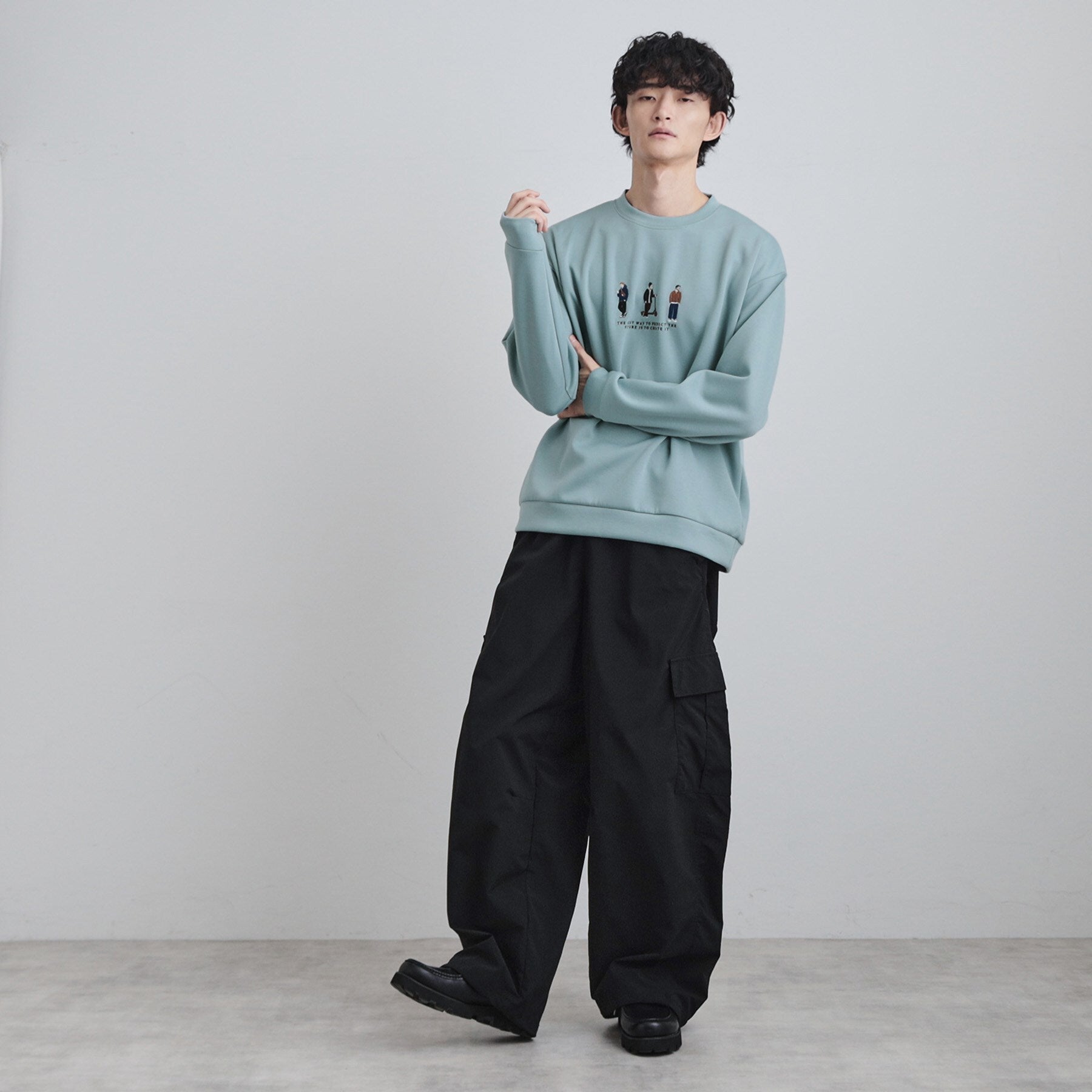 ティーケー タケオ キクチ tk.TAKEO KIKUCHI ピープル刺繍スウェット （ホワイト(001)） ホワイト(001)