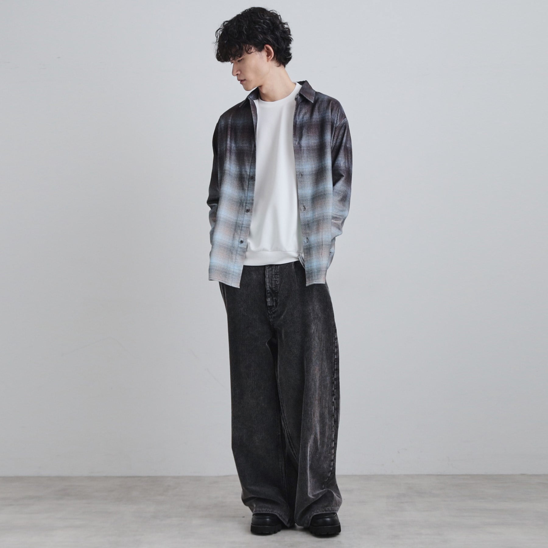 ティーケー タケオ キクチ tk.TAKEO KIKUCHI グラデーションプリントネルシャツ （ネイビー(294)） ネイビー(294)