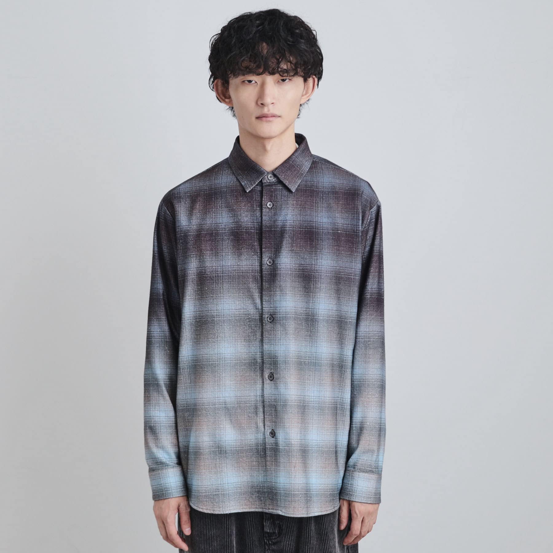 ティーケー タケオ キクチ tk.TAKEO KIKUCHI グラデーションプリントネルシャツ （ネイビー(294)） ネイビー(294)