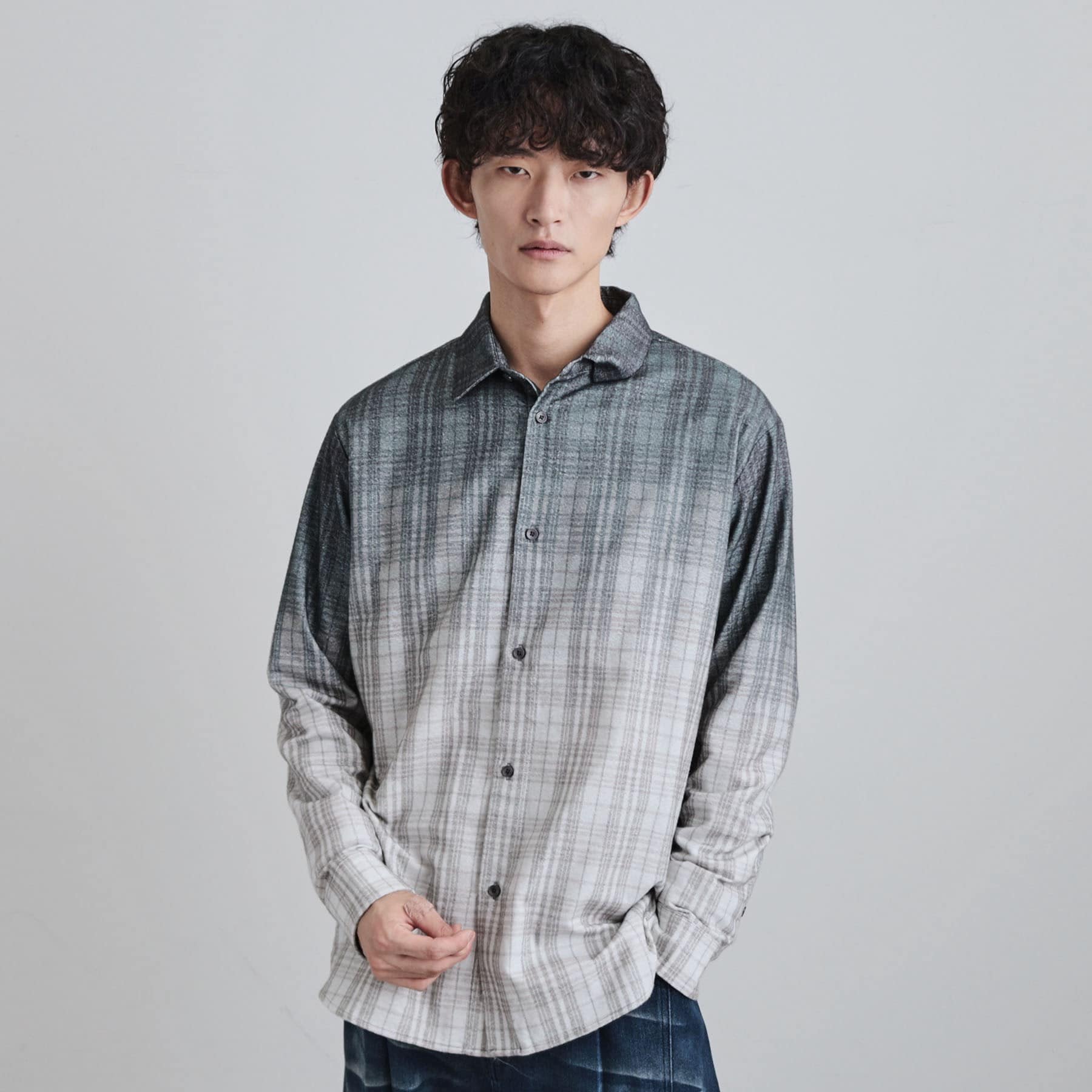 ティーケー タケオ キクチ tk.TAKEO KIKUCHI グラデーションプリントネルシャツ （ホワイト(201)） ホワイト(201)