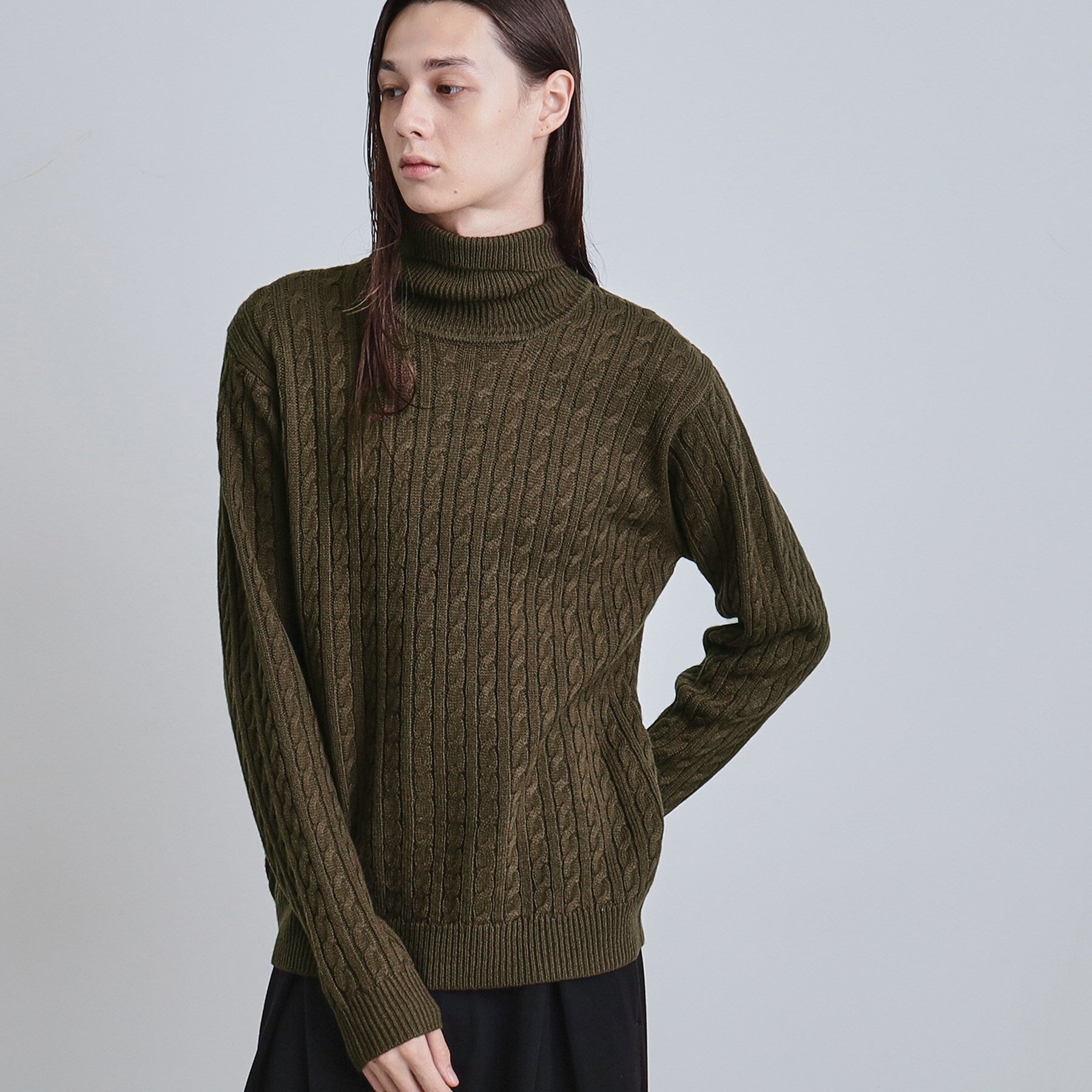 ティーケー タケオ キクチ tk.TAKEO KIKUCHI ケーブルタートルニット （ブラウン(044)） ブラウン(044)