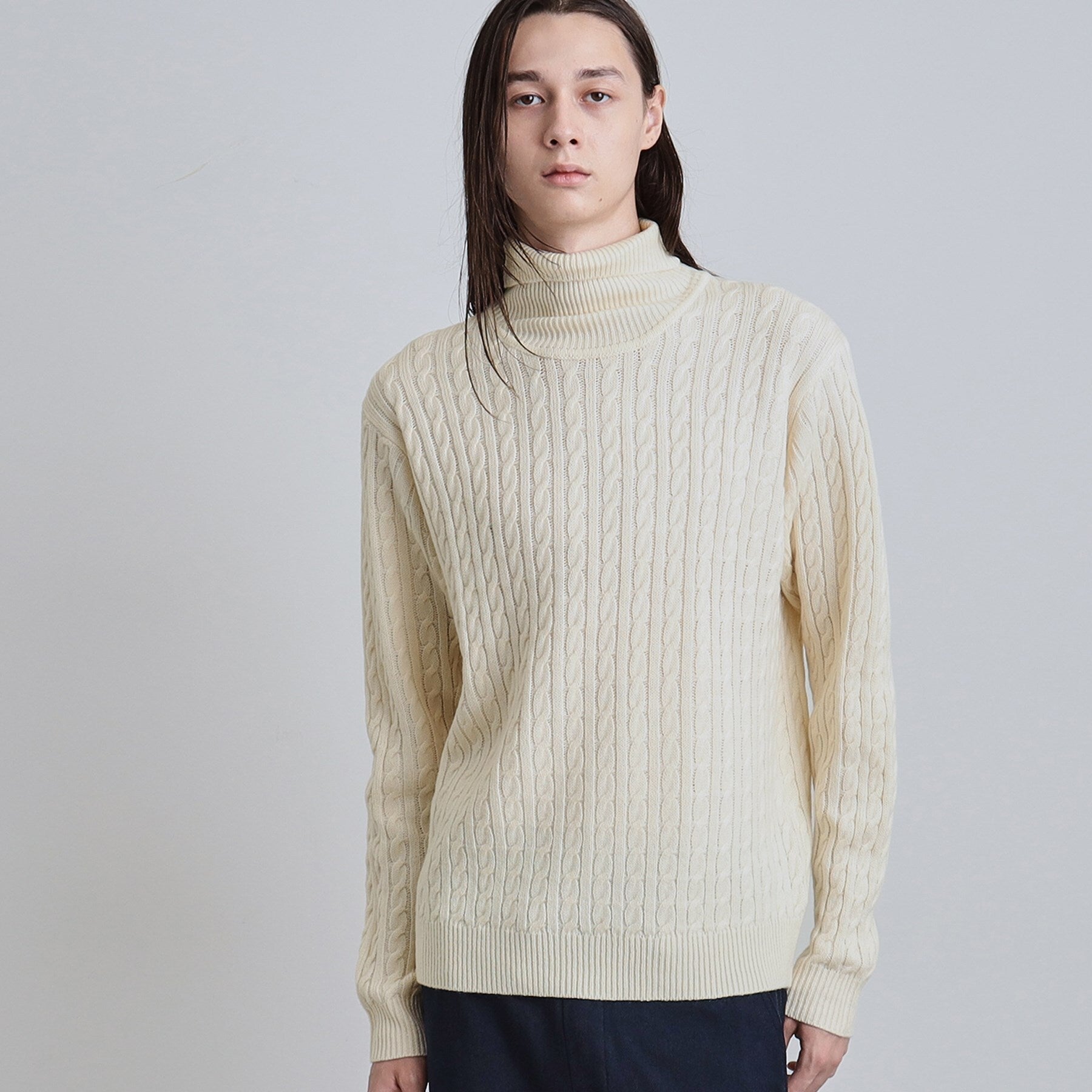 ティーケー タケオ キクチ tk.TAKEO KIKUCHI ケーブルタートルニット （ブラウン(044)） ブラウン(044)