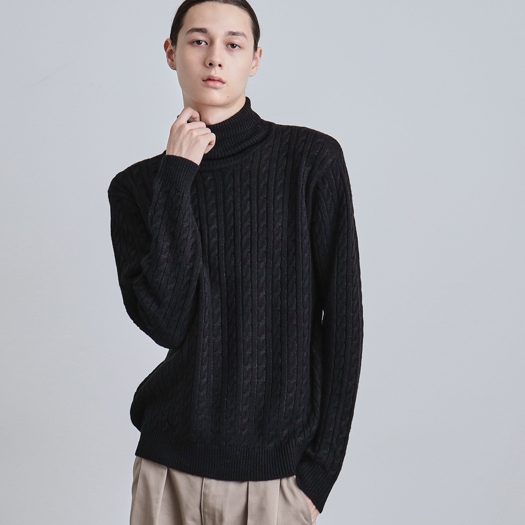 ティーケー タケオ キクチ tk.TAKEO KIKUCHI ケーブルタートルニット （ブラウン(044)） ブラウン(044)