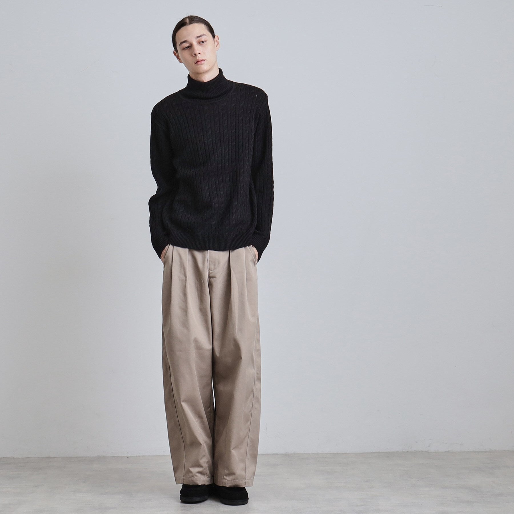 ティーケー タケオ キクチ tk.TAKEO KIKUCHI ケーブルタートルニット （ブラウン(044)） ブラウン(044)