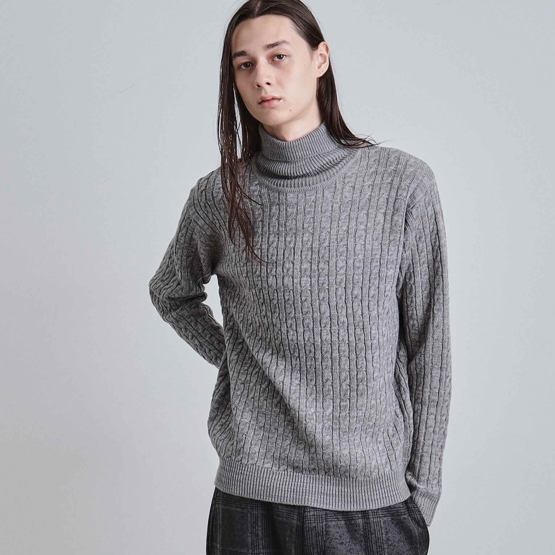 ティーケー タケオ キクチ tk.TAKEO KIKUCHI ケーブルタートルニット （ブラウン(044)） ブラウン(044)