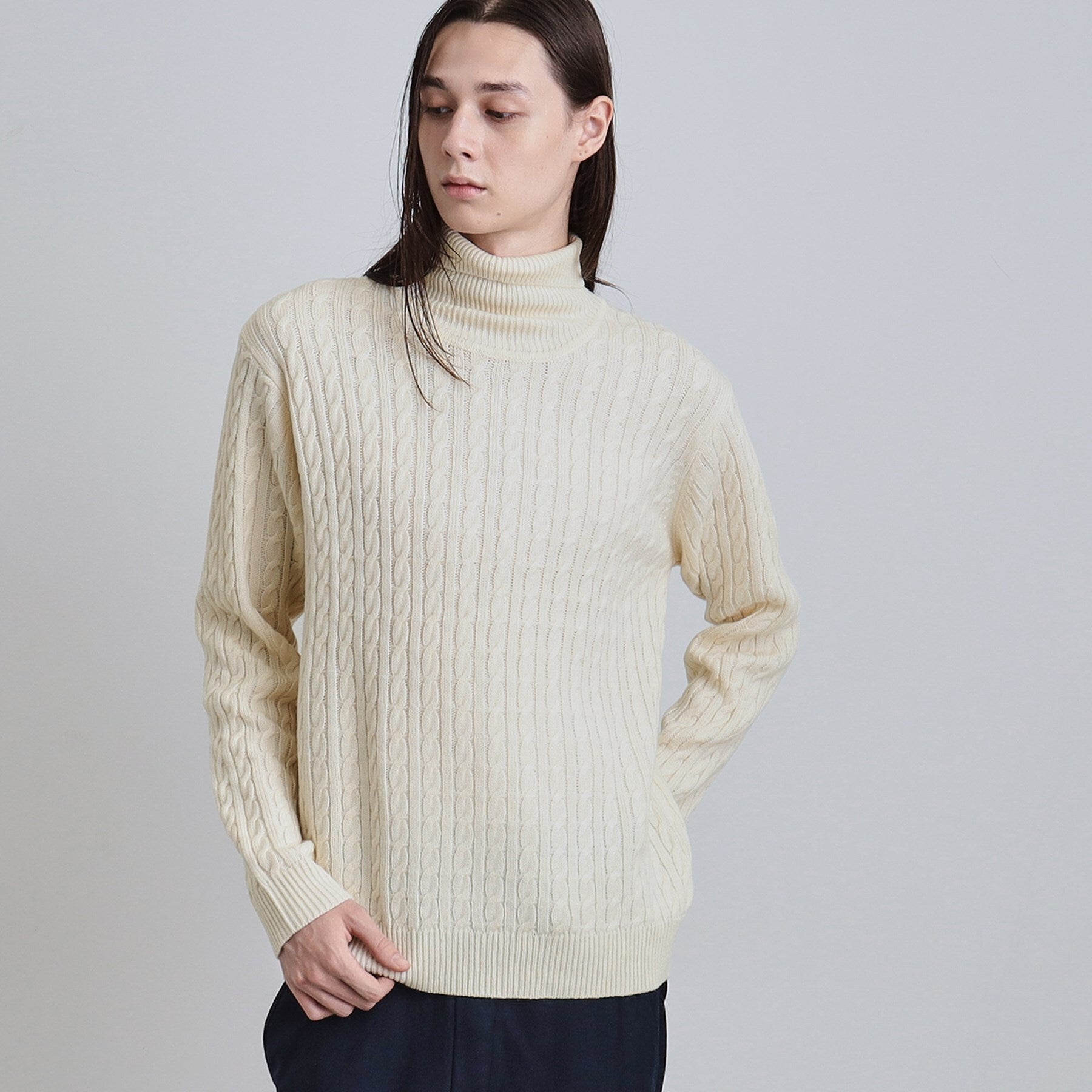 ティーケー タケオ キクチ tk.TAKEO KIKUCHI ケーブルタートルニット （オフホワイト(003)） オフホワイト(003)