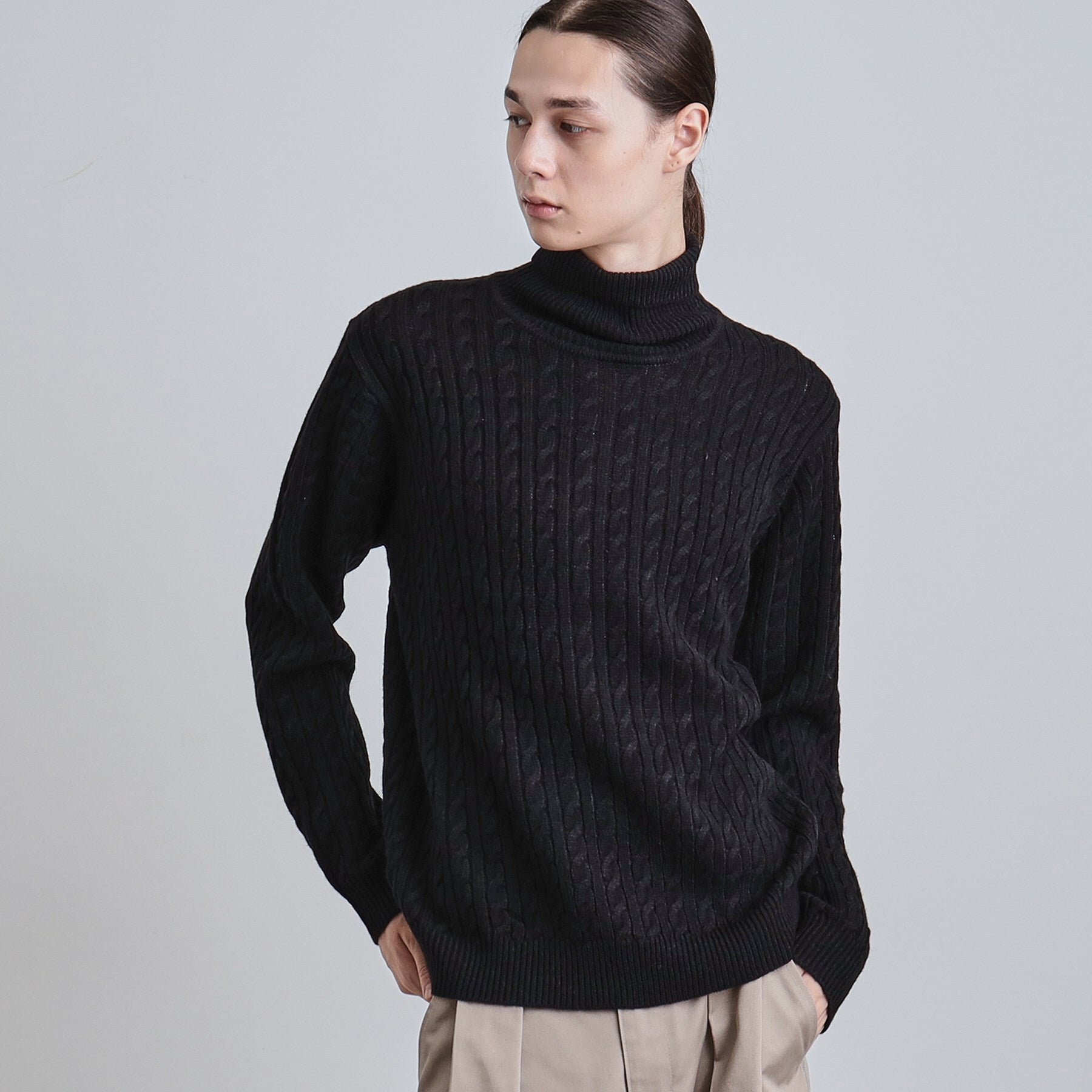 ティーケー タケオ キクチ tk.TAKEO KIKUCHI ケーブルタートルニット （ブラック(019)） ブラック(019)